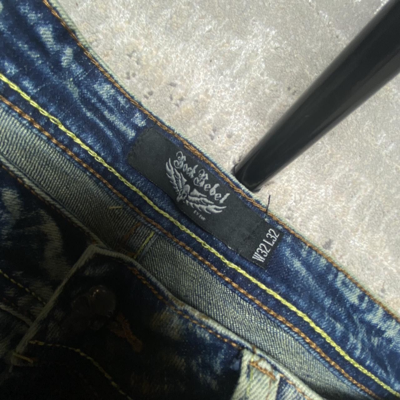 Japanese Brand 00s Rock Rebel Rugged Jeans Size US 34 / EU 50 - 5 Thumbnail