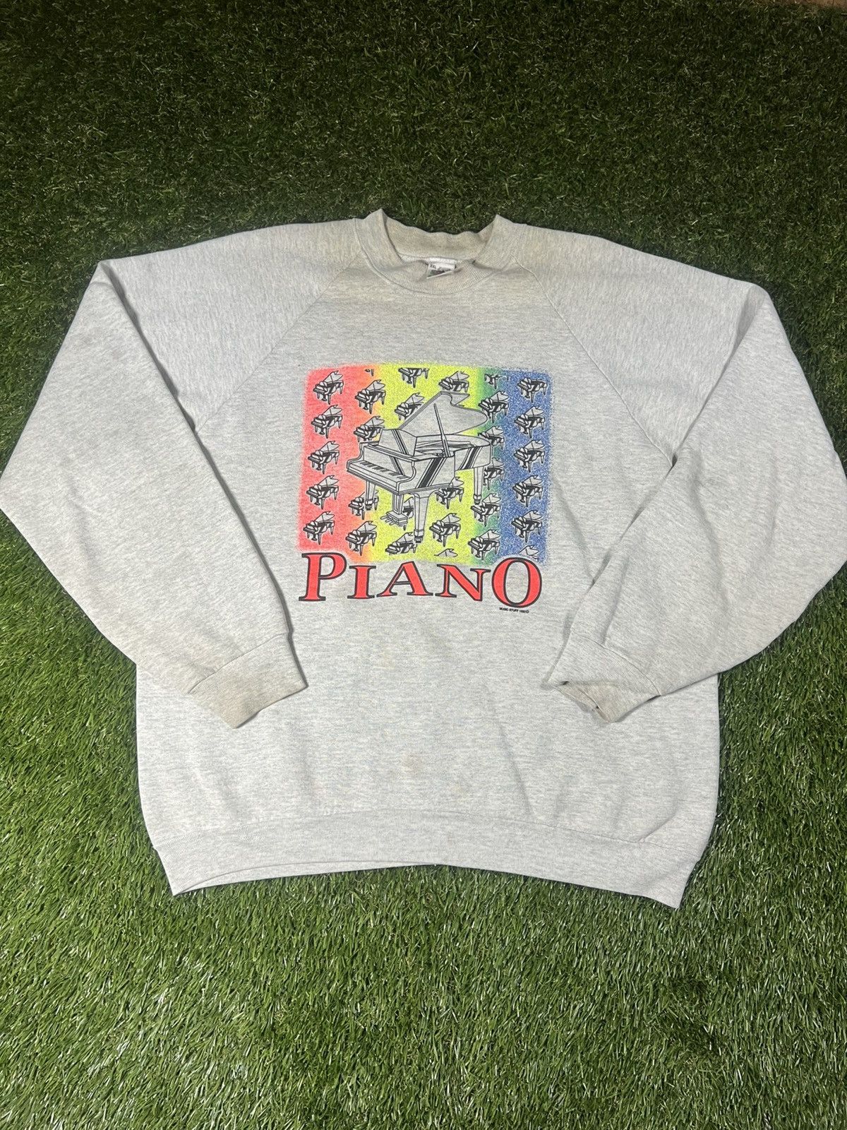 Band Tees Vintage 90s Vibrant Piano Music Instrument Fall Art Crewneck Size US XXL / EU 58 / 5 - 1 Thumbnail
