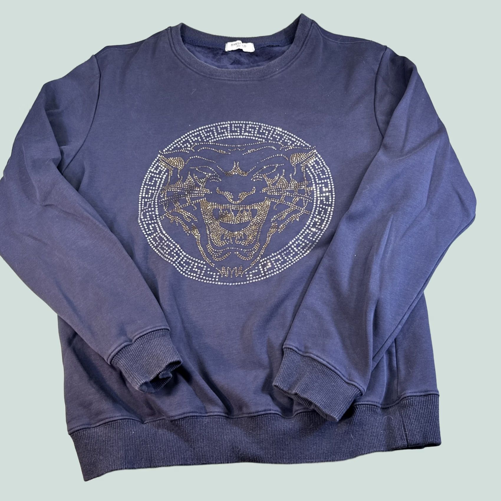 Vintage VINTAGE Men’s Rinestone Sweater Tiger Ramsfeld Blue Pullover Sweater Mens L Blue Rhinestones Size US L / EU 52-54 / 3 - 1 Thumbnail