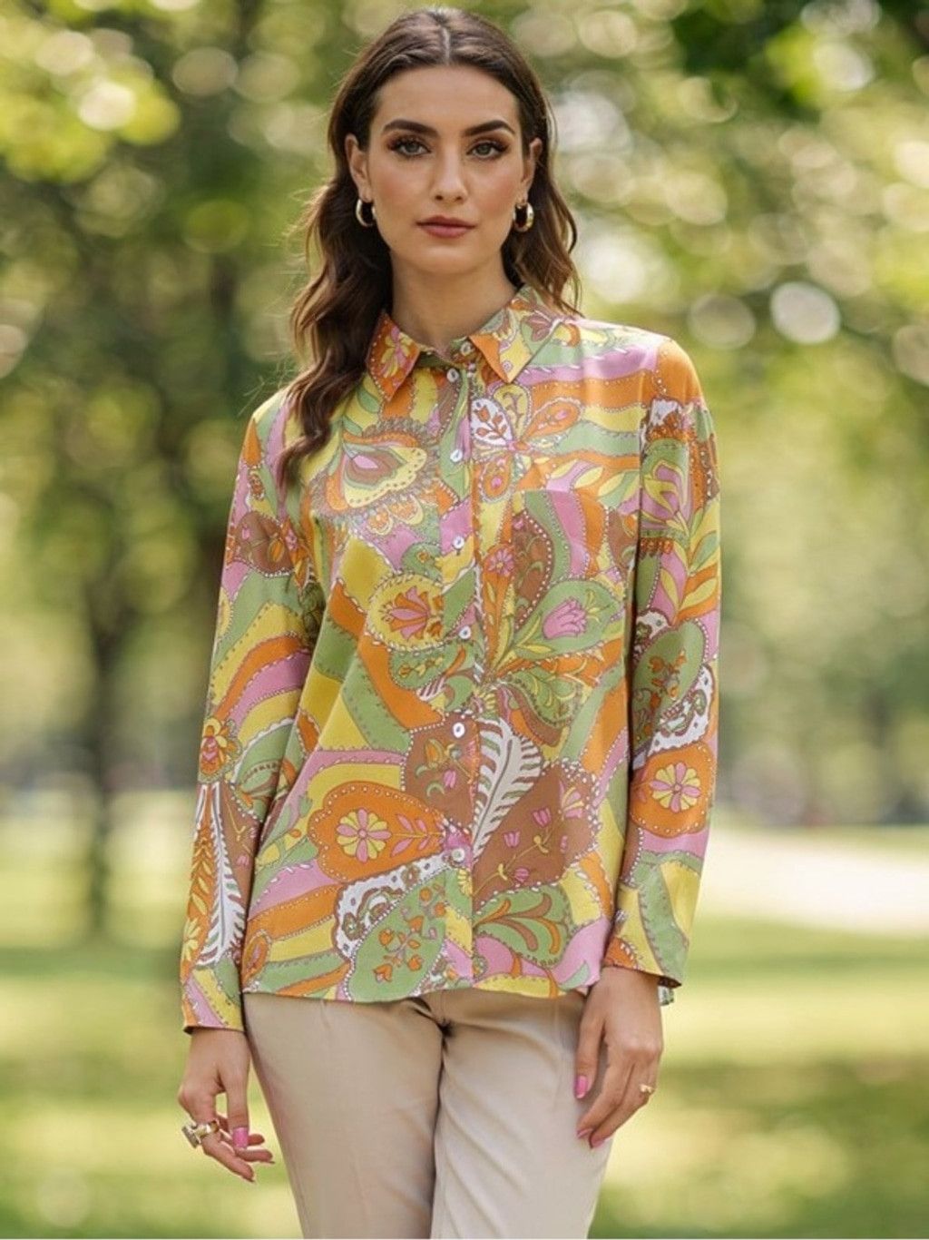 Zara ZARA XXL Retro 70s Psychedelic Floral Paisley Cotton Shirt Size XXL / US 16-18 / IT 52-54 - 9 Thumbnail