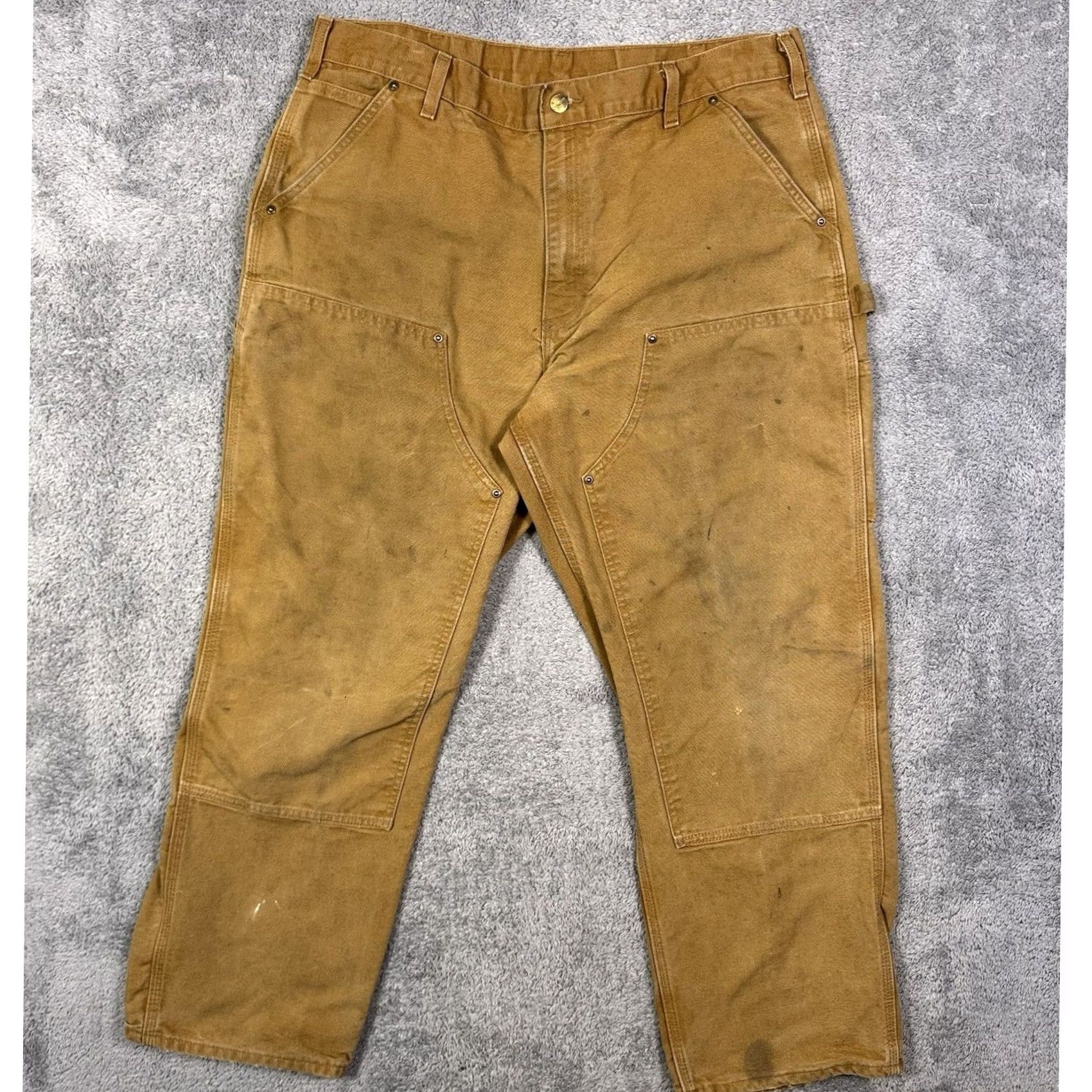 Carhartt VINTAGE Carhartt Pants Men 38x30 Double Knee Carpenter Dungaree Workwear Utility B136 BRN Size US 38 / EU 54 - 2 Thumbnail