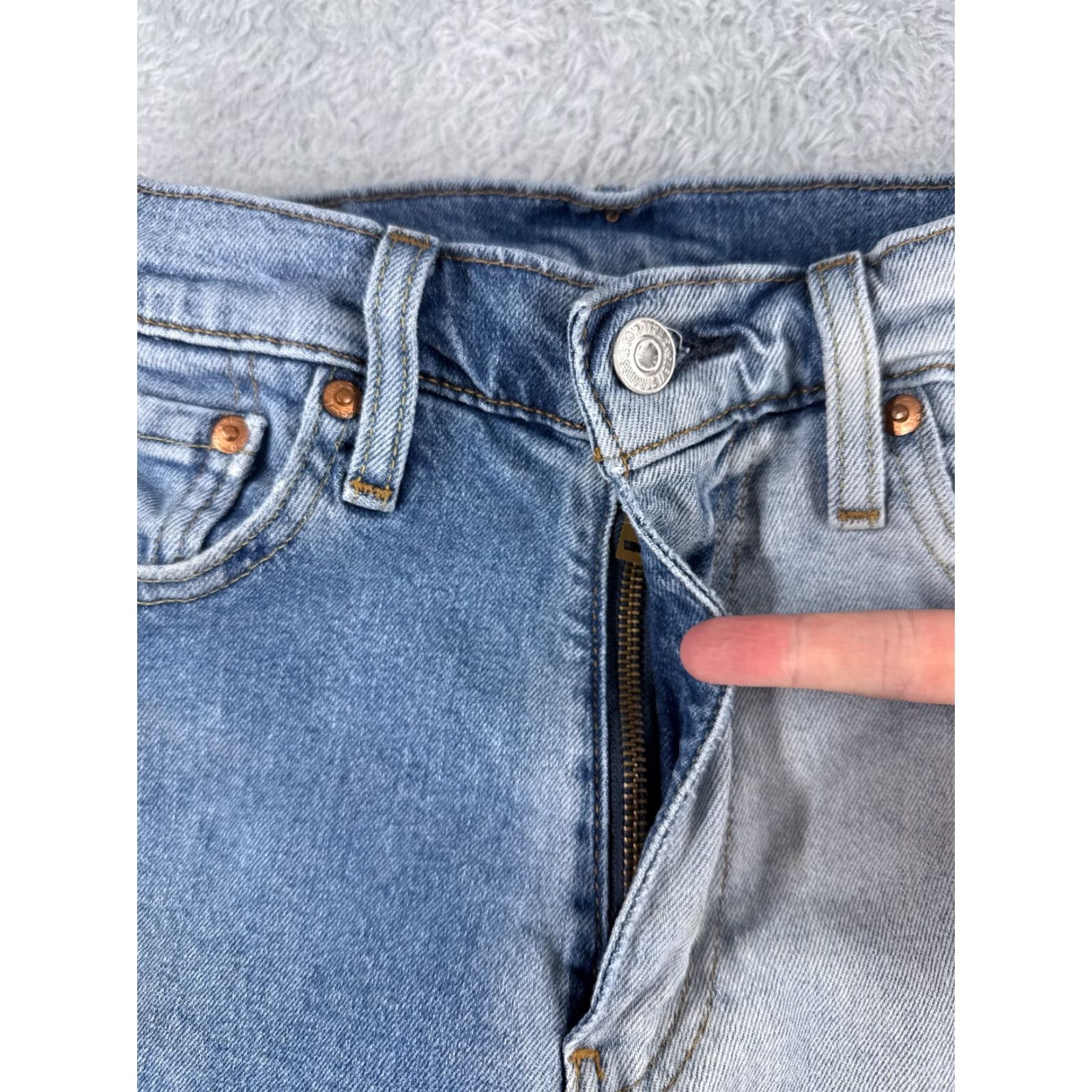 Levi's Levis 512 Jeans Denim Blue 29x27 32 5-Pocket Regular Cotton Stretch Distressed Vintage No? (Need to avoid N/A) Size US 32 / EU 48 - 5 Thumbnail