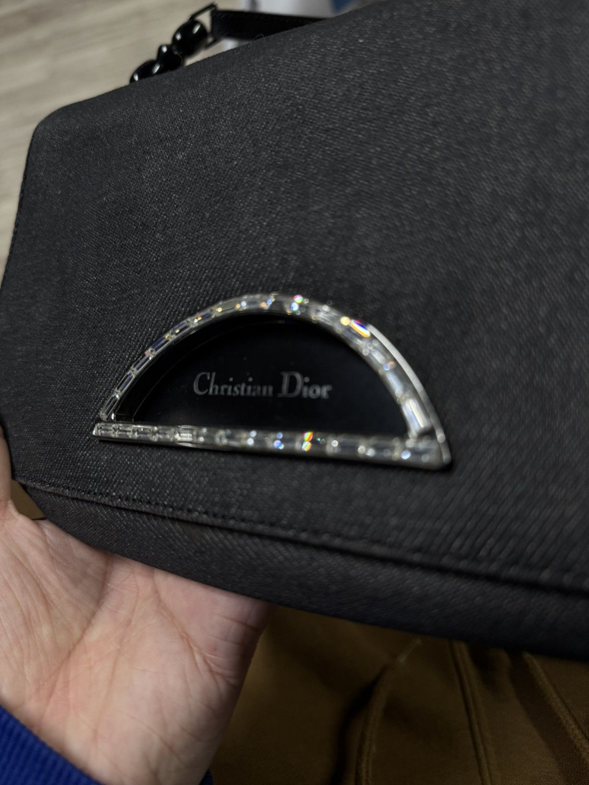 Dior Christian Dior Black Handbag Women’s Canvas Leather Tote Bag Size ONE SIZE - 5 Thumbnail