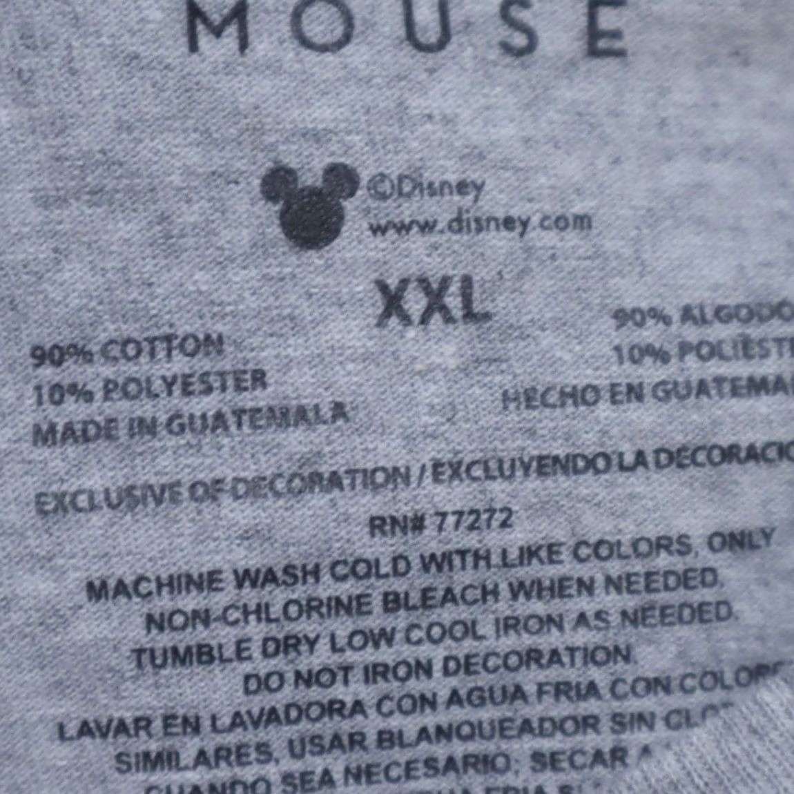 Disney Disney Mickey Mouse Felt Graphic Solid T-Shirt Gray Men's 2XL Size US XXL / EU 58 / 5 - 6 Thumbnail