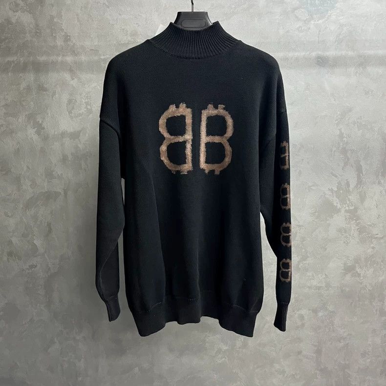 Balenciaga Balenciaga Black monogrammed stand-up collar long-sleeved Size US XS / EU 42 / 0 - 1 Thumbnail