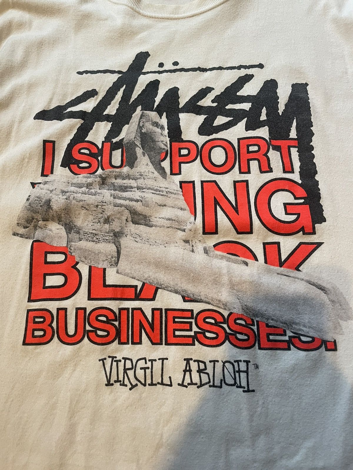 Off-White VIRGIL ABLOH x OFF WHITE STÜSSY RARE TSHIRT Size US XL / EU 56 / 4 - 4 Thumbnail