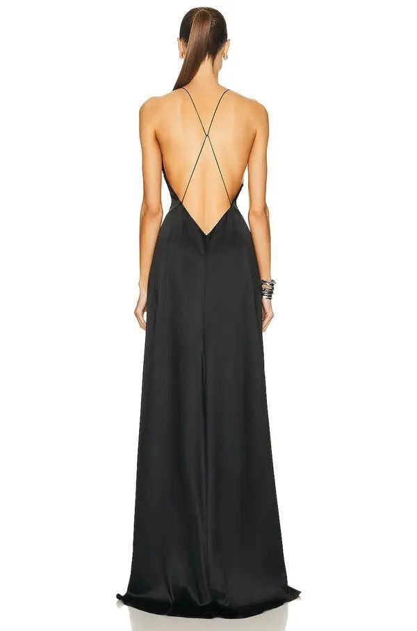 Saint Laurent Paris o1bcso1str1125 Long Sleeveless Dress in Black Size M / US 6-8 / IT 42-44 - 3 Thumbnail