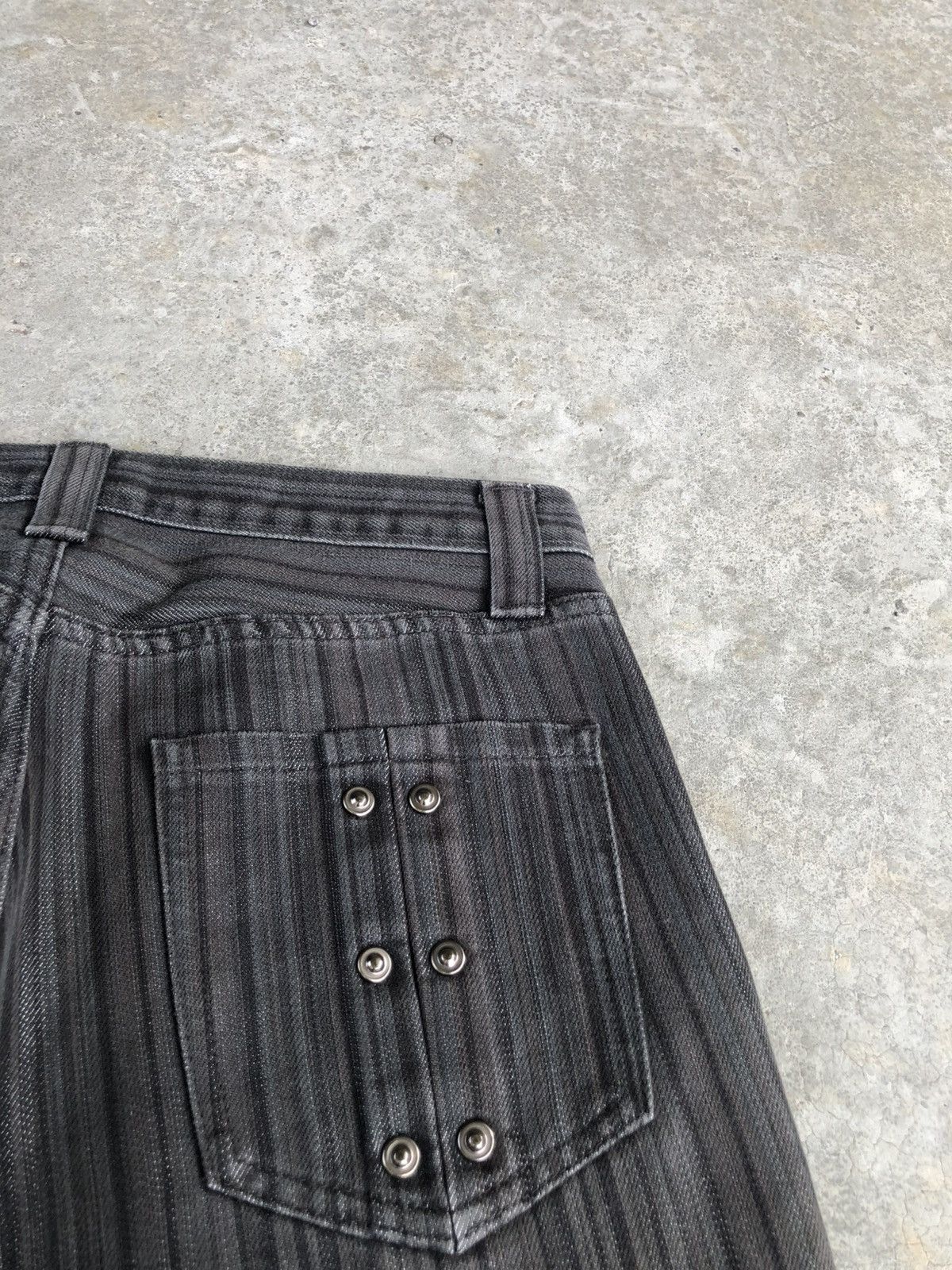 semanticdesign Japanese Semantic Design Flared Distressed Hickory Stripe Size US 29 - 16 Thumbnail