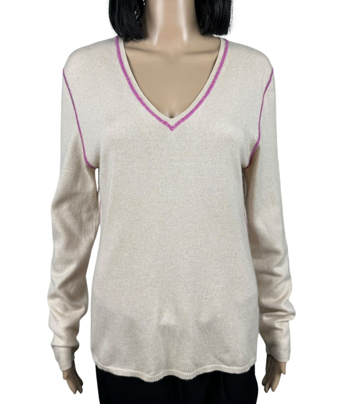 Allude Allude Silk-Cashmere Sweater V-Neck size L Size L / US 10 / IT 46 - 2 Thumbnail
