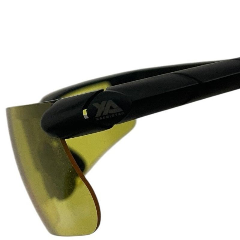 Other Shield Wraparound Black Frame Yellow Tinted Sunglasses Size ONE SIZE - 3 Thumbnail