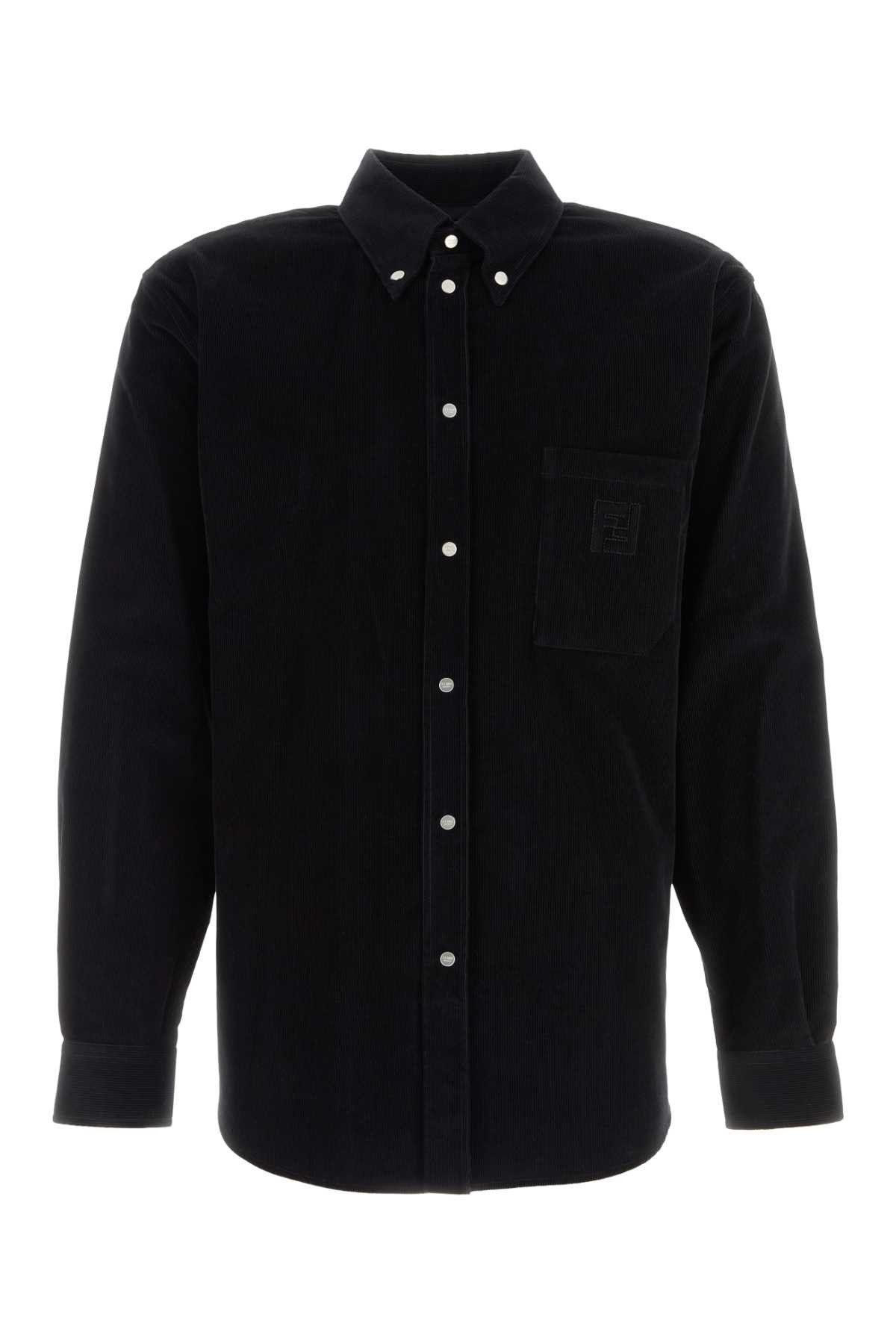 Fendi Black Corduroy Shirt Size US XL / EU 56 / 4 - 1 Thumbnail
