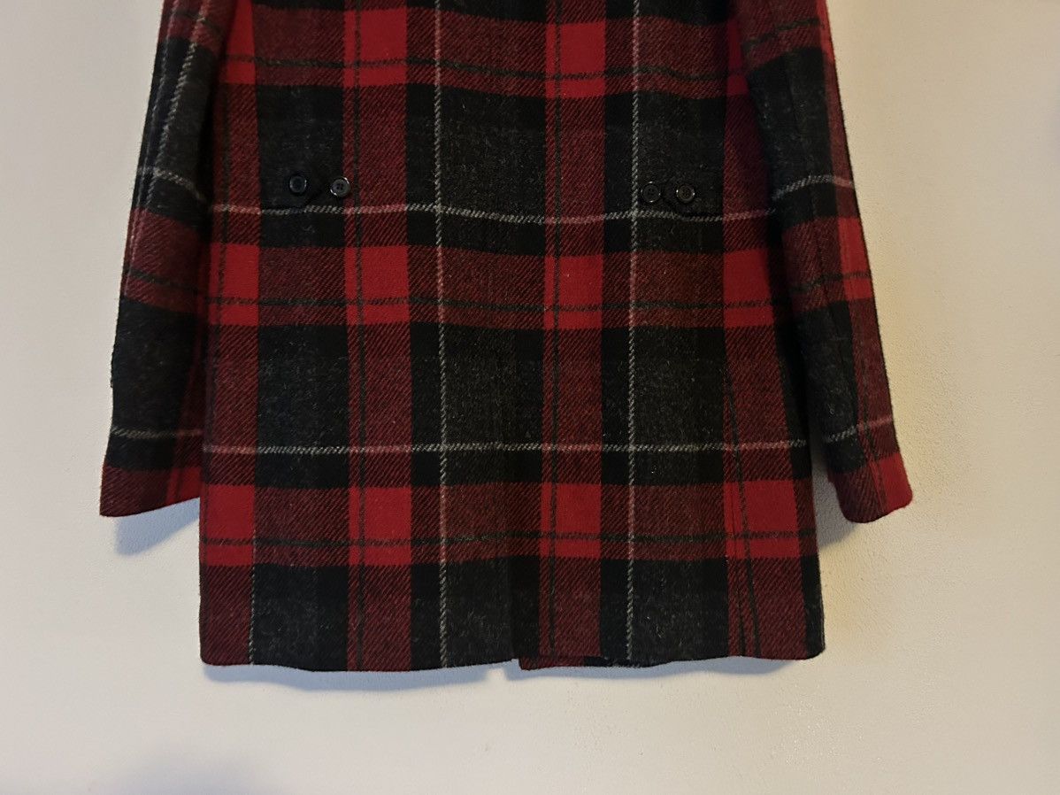 Saint Laurent Paris Saint Laurent Red & Black Tartan Wool Overcoat Size US M / EU 48-50 / 2 - 12 Thumbnail