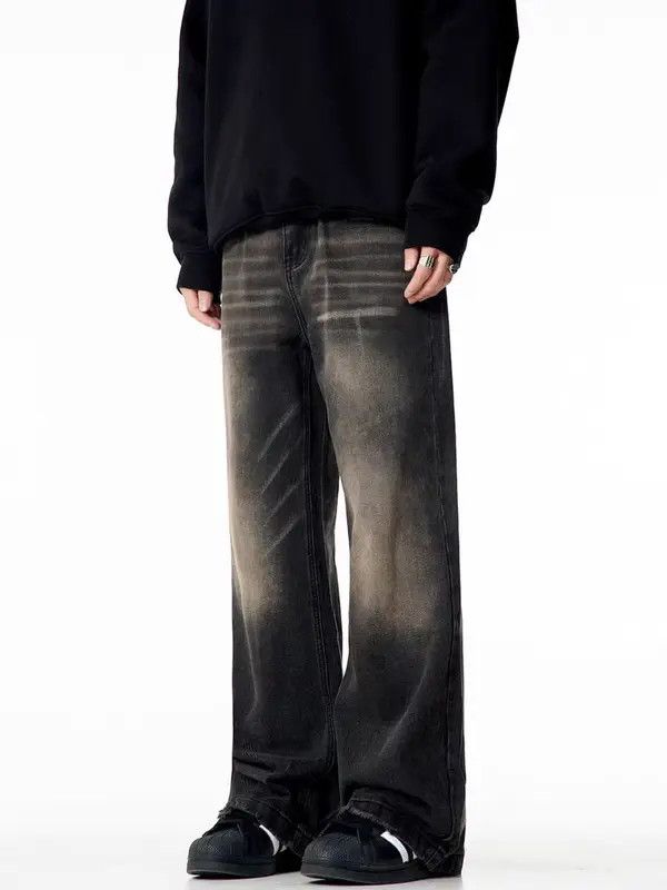 Japanese Brand VIBE Street style retro washed loose straight jeans Size US 34 / EU 50 - 4 Thumbnail