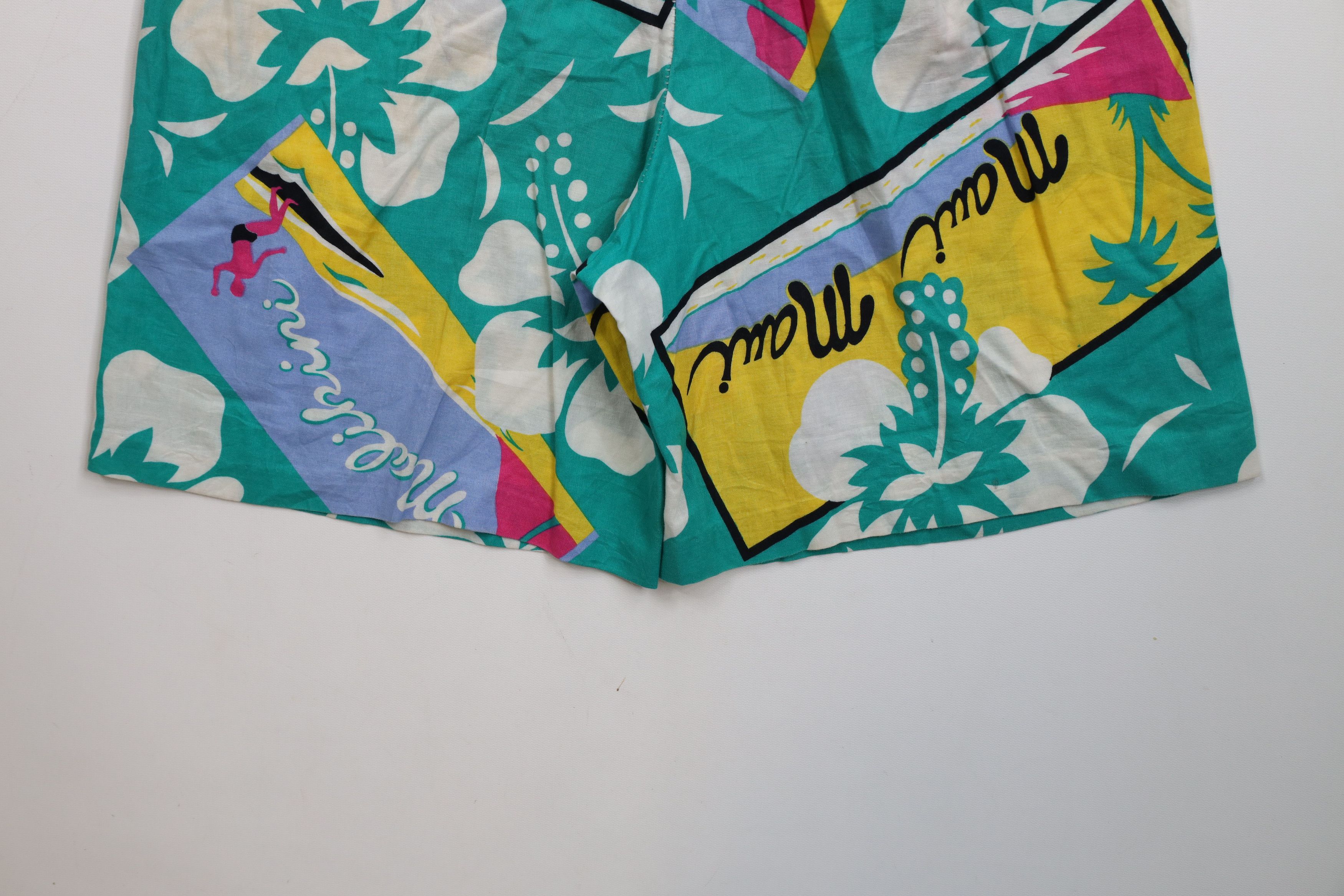 Vintage Vintage 90s Streetwear Baggy Abstract Flower Surf Shorts USA Size 26" / US 2 / IT 38 - 12 Thumbnail