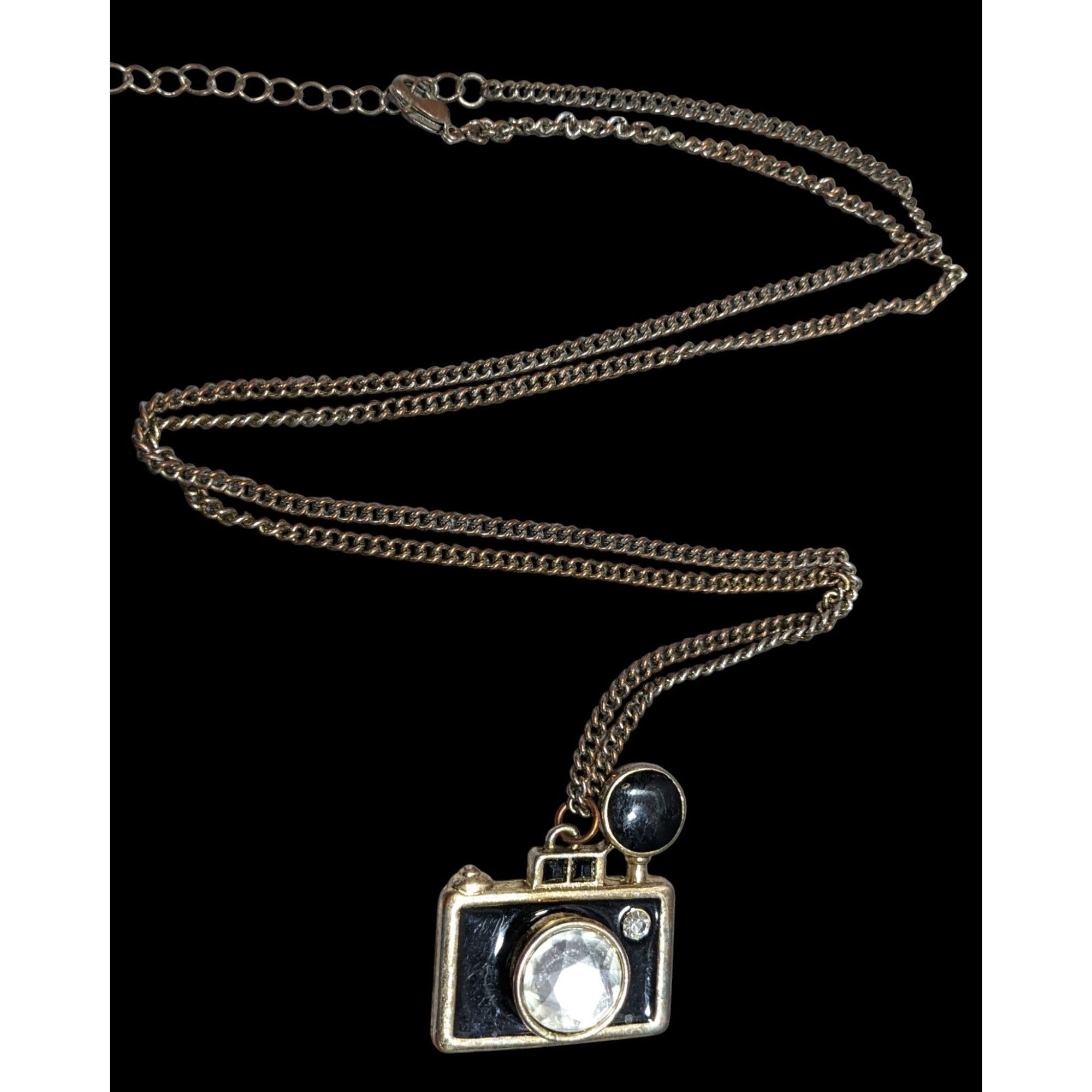 Other Quirky Glam Camera Pendant Necklace With Crystal Lens & Blac Size ONE SIZE - 1 Thumbnail