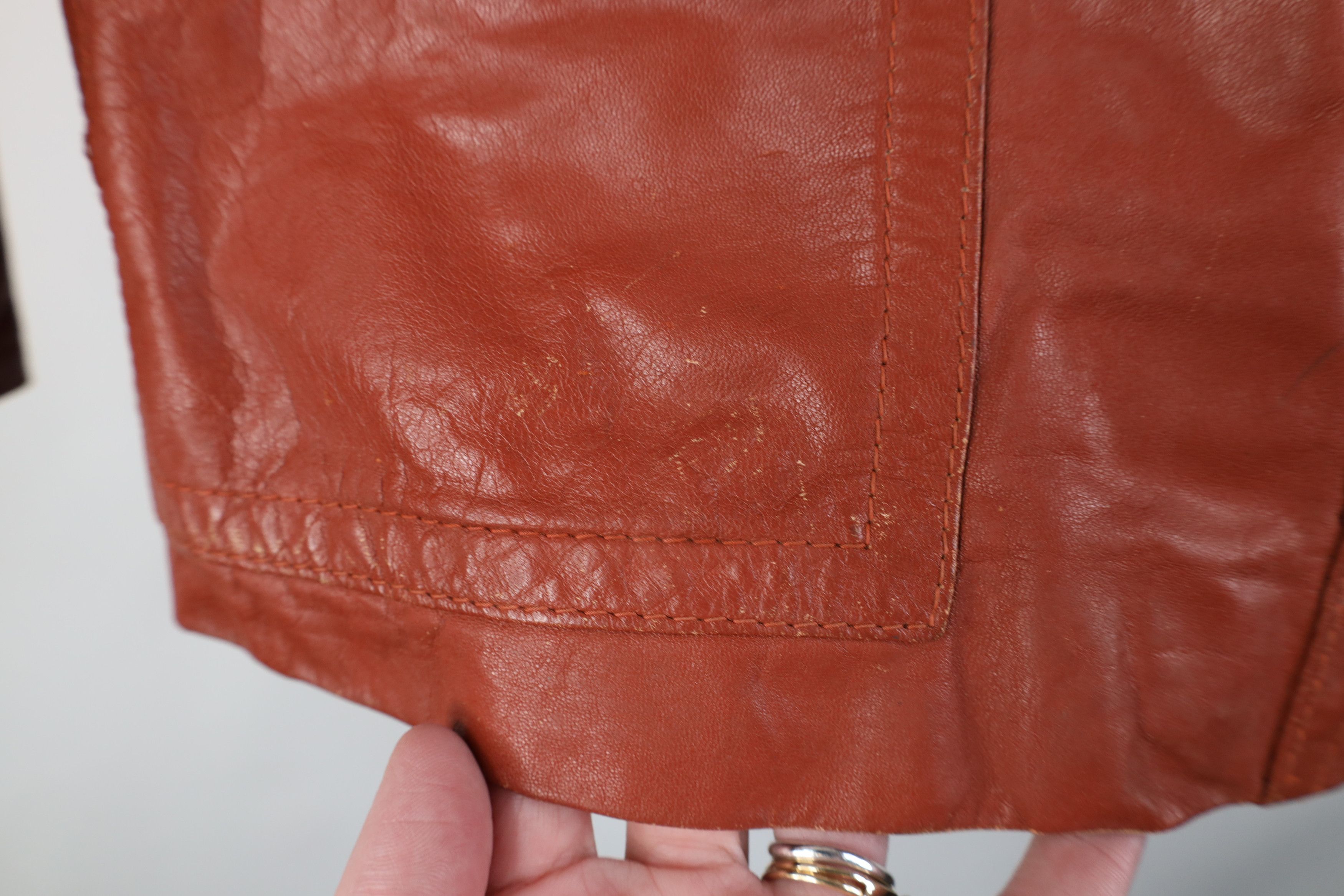 Vintage Vintage 70s Streetwear Western Collared Leather Jacket Coat Size XXL / US 16-18 / IT 52-54 - 5 Thumbnail