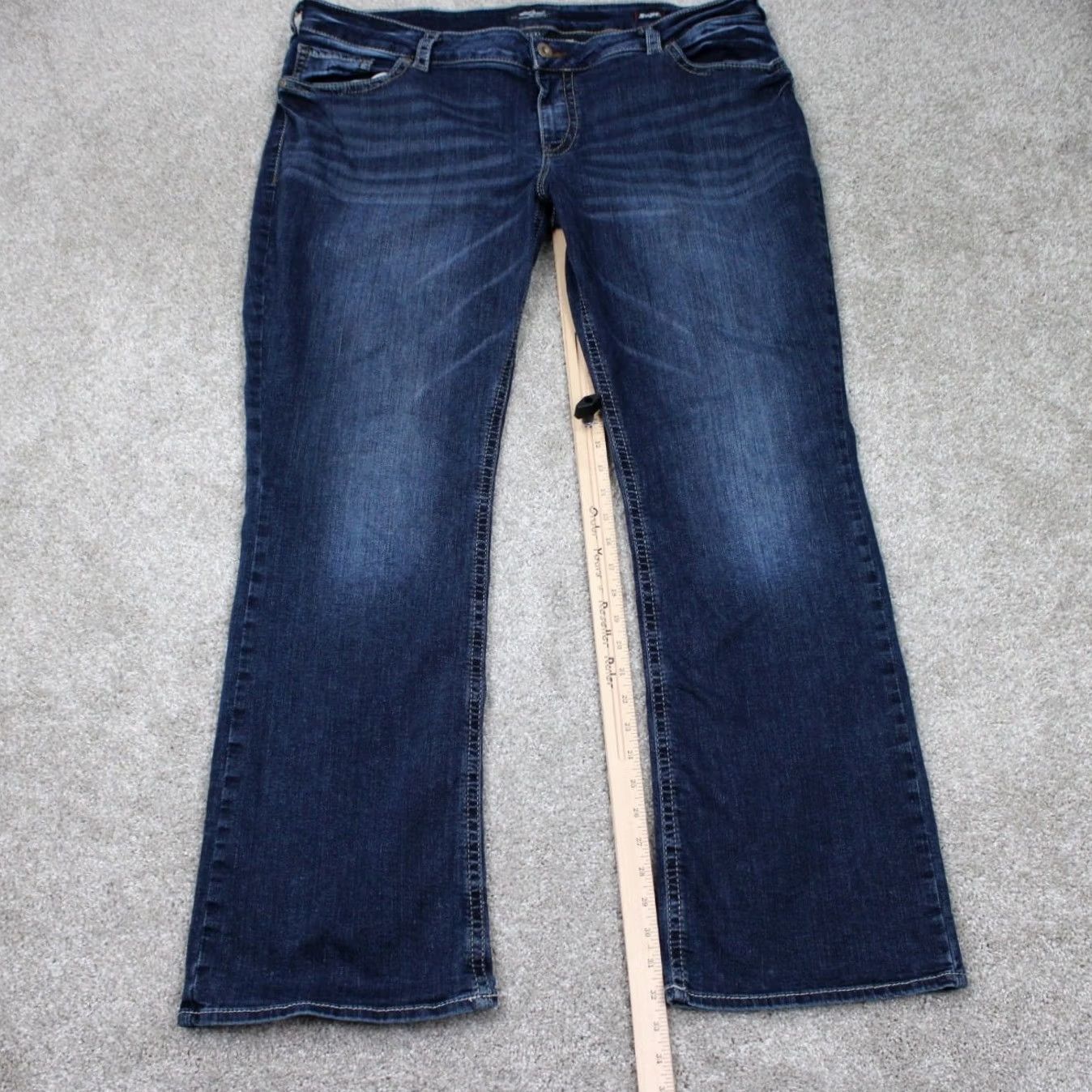Silver Jeans Co. Silver Jeans Suki Blue Jeans Womens 24x33 Bootcut Cotton Blend Denim Stretch Regular 5-Pocket Size 42" / US 20 - 3 Thumbnail