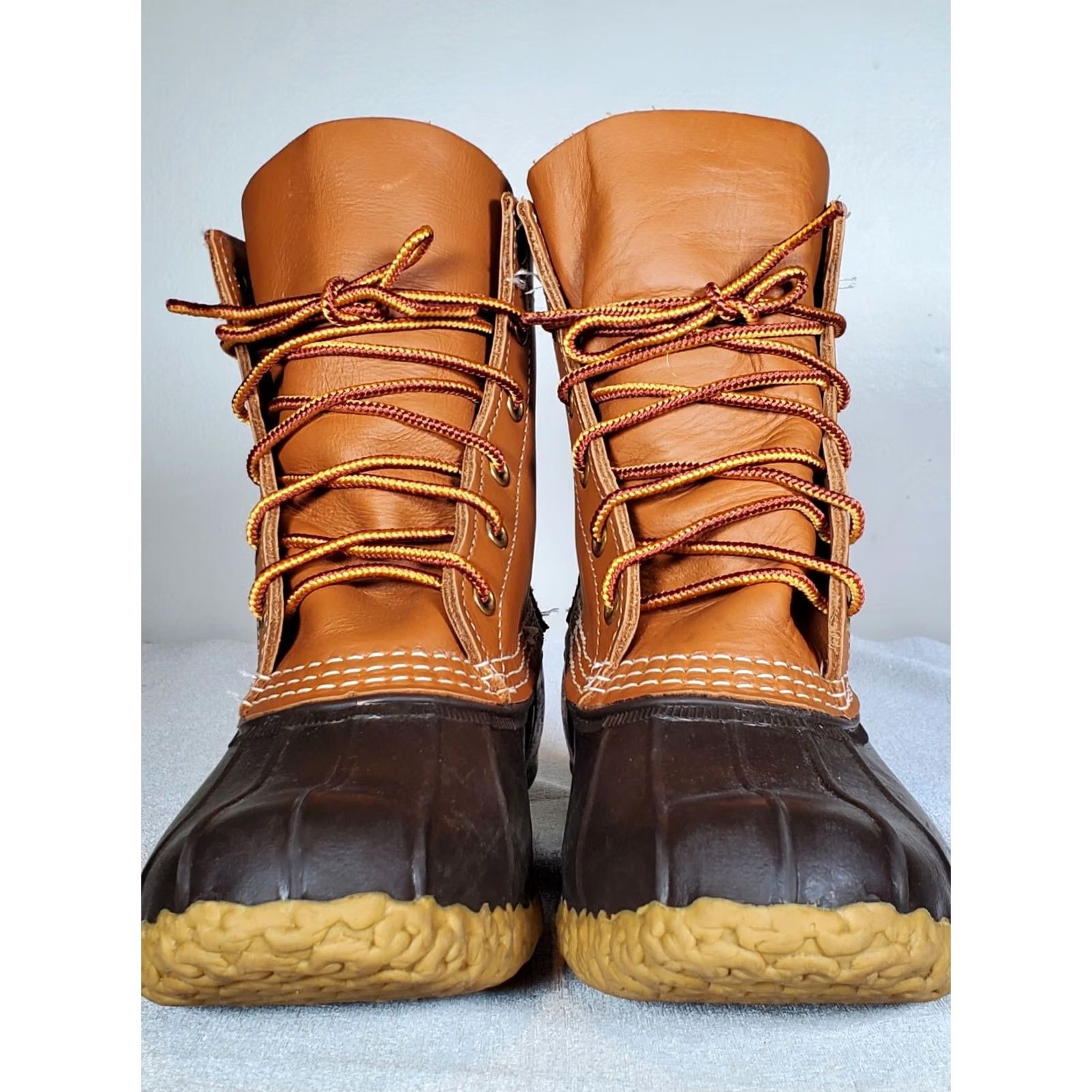 Vintage L.L. Bean 8" Duck Boots Brown Leather Waterproof Rain Hunting Womens US 6 M Size US 6 / IT 36 - 7 Thumbnail