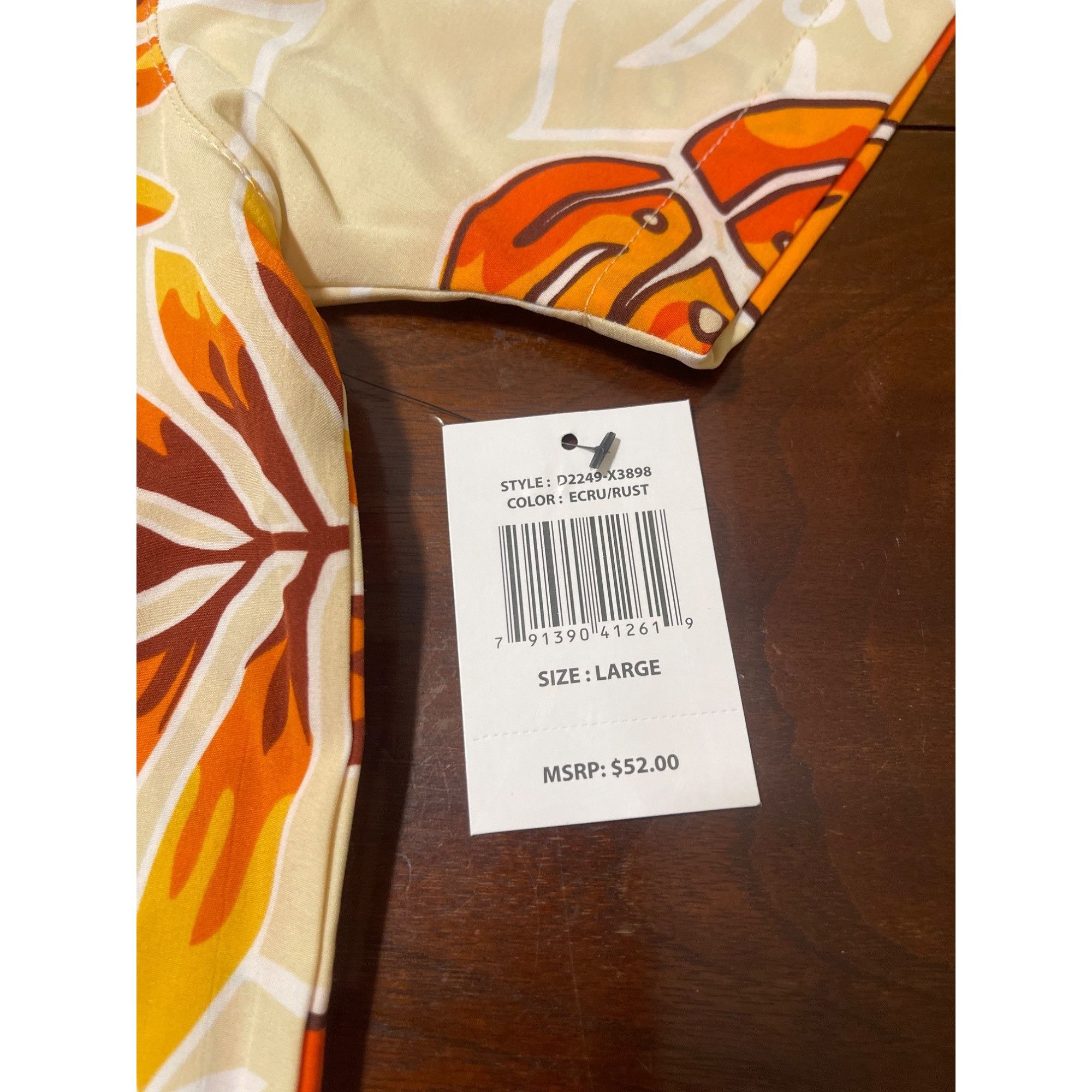 Other Good Vibes Hawaiian Shirt Large Ecru Rust Stretch Short Slee Size US L / EU 52-54 / 3 - 3 Thumbnail