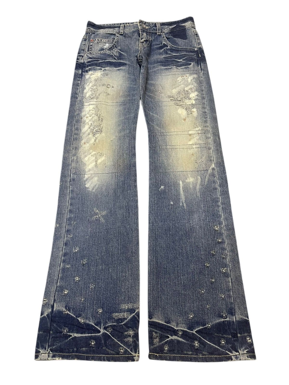 Tornado Mart Vintage Japanese Brand Mud Wash Tribal Distress Bullet Style Size US 31 - 1 Thumbnail