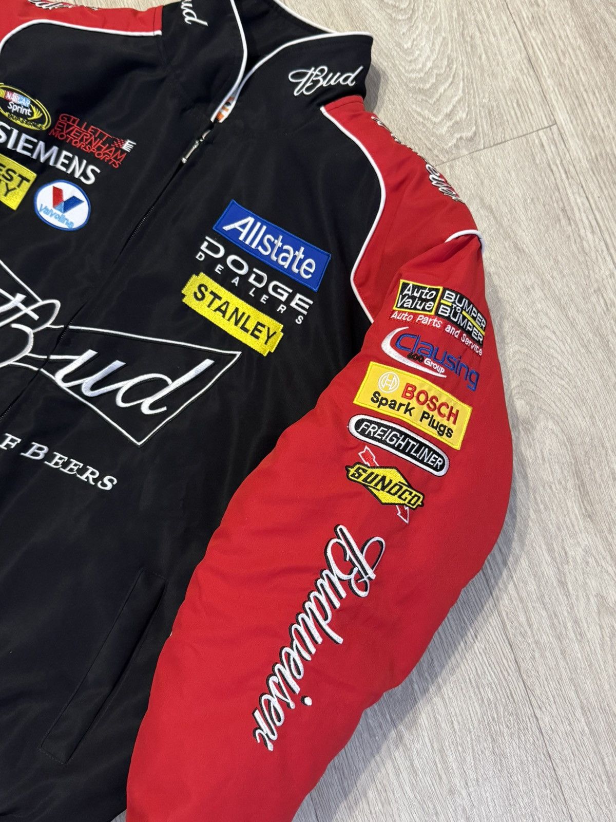 NASCAR 🔷Vintage Dodge Bud Nascar Racing Nylon Bomber Jacket🔷 Size US XL / EU 56 / 4 - 4 Thumbnail