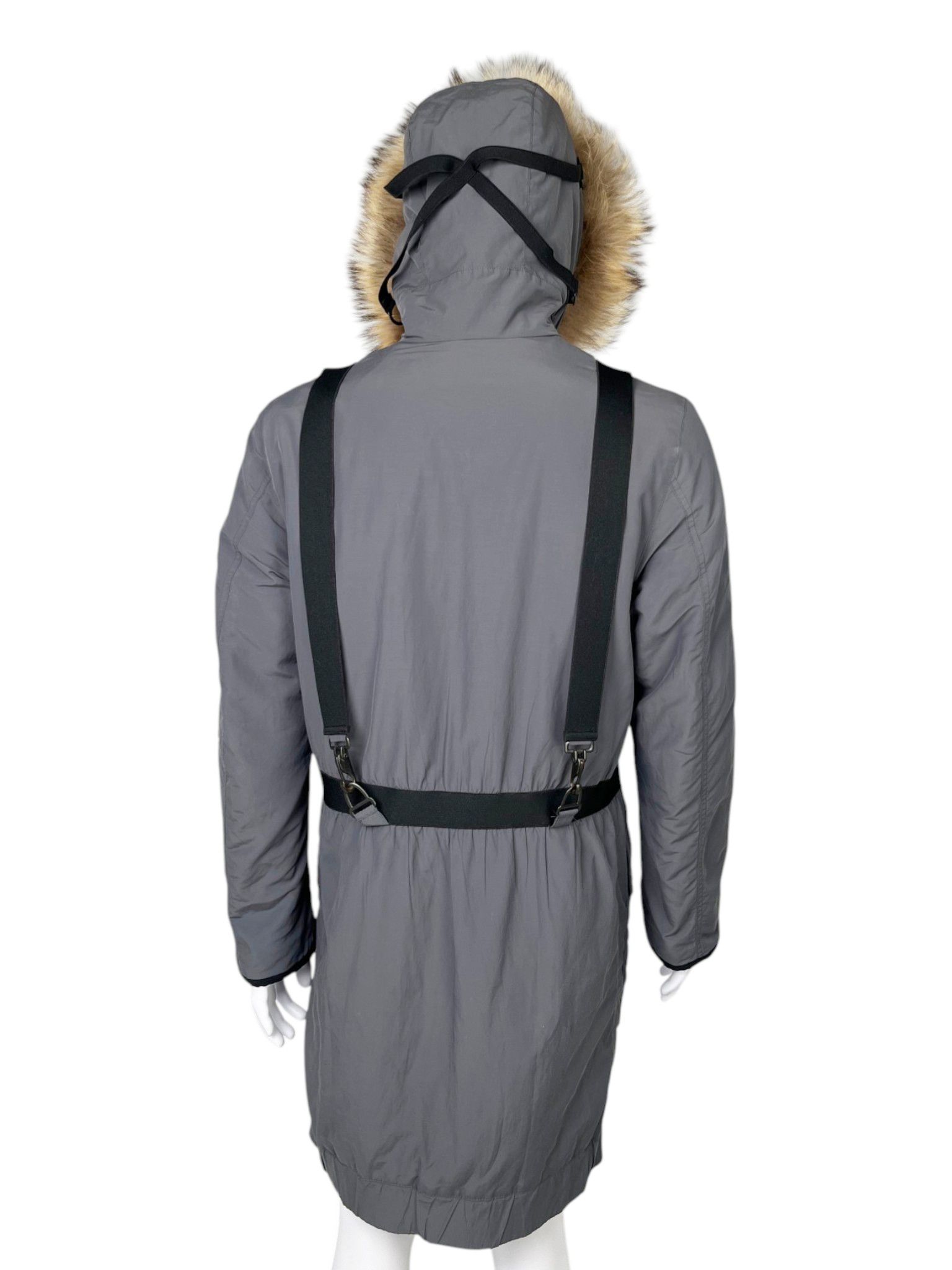 Dolce & Gabbana A/W 2003 Bondage Grey Technical Parka with Fur-Trimmed Hood Size US M / EU 48-50 / 2 - 5 Thumbnail
