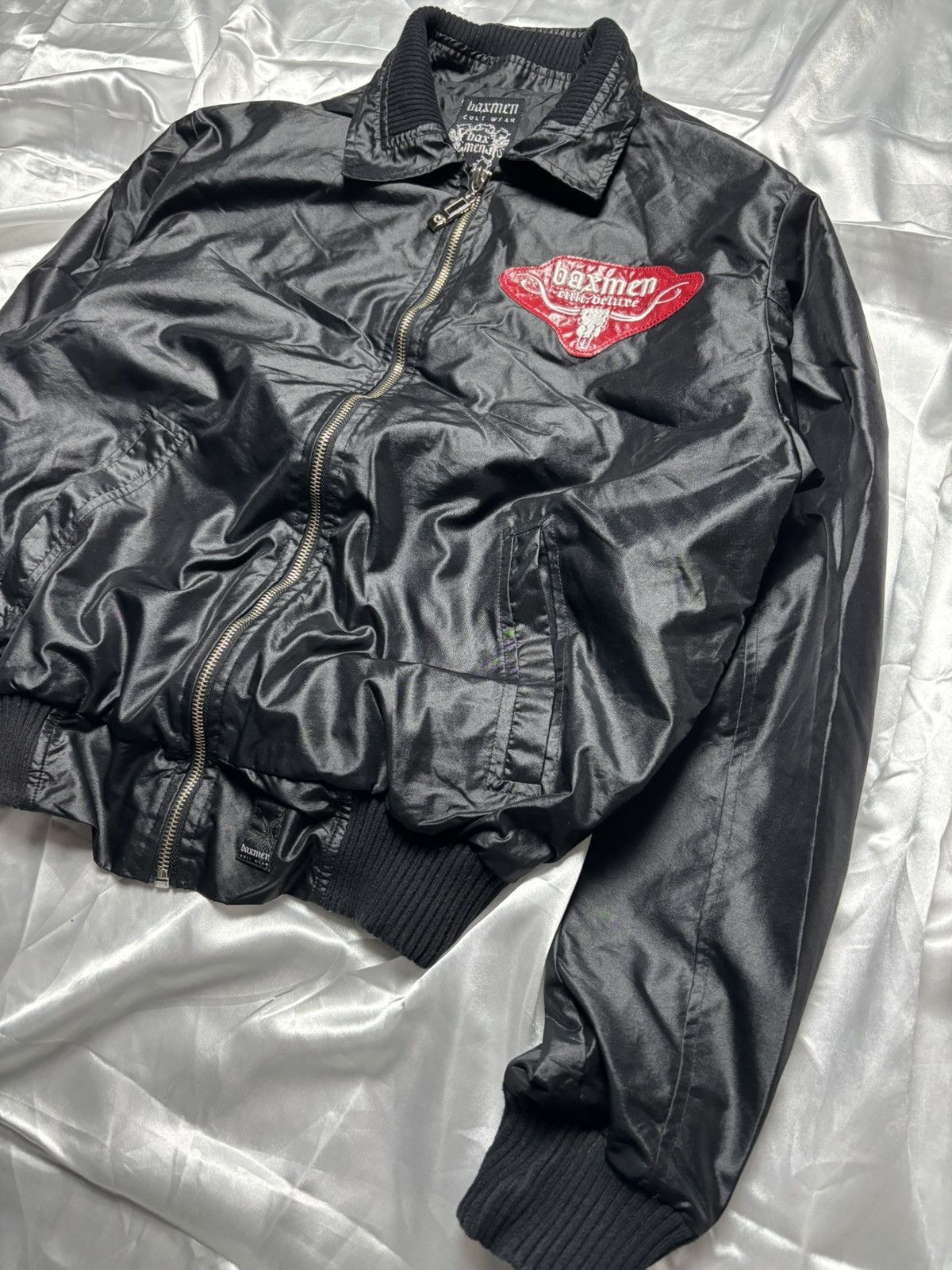 Japanese Brand × Vintage Vintage printed light bomber jacket rhinestones Size M / US 6-8 / IT 42-44 - 3 Thumbnail