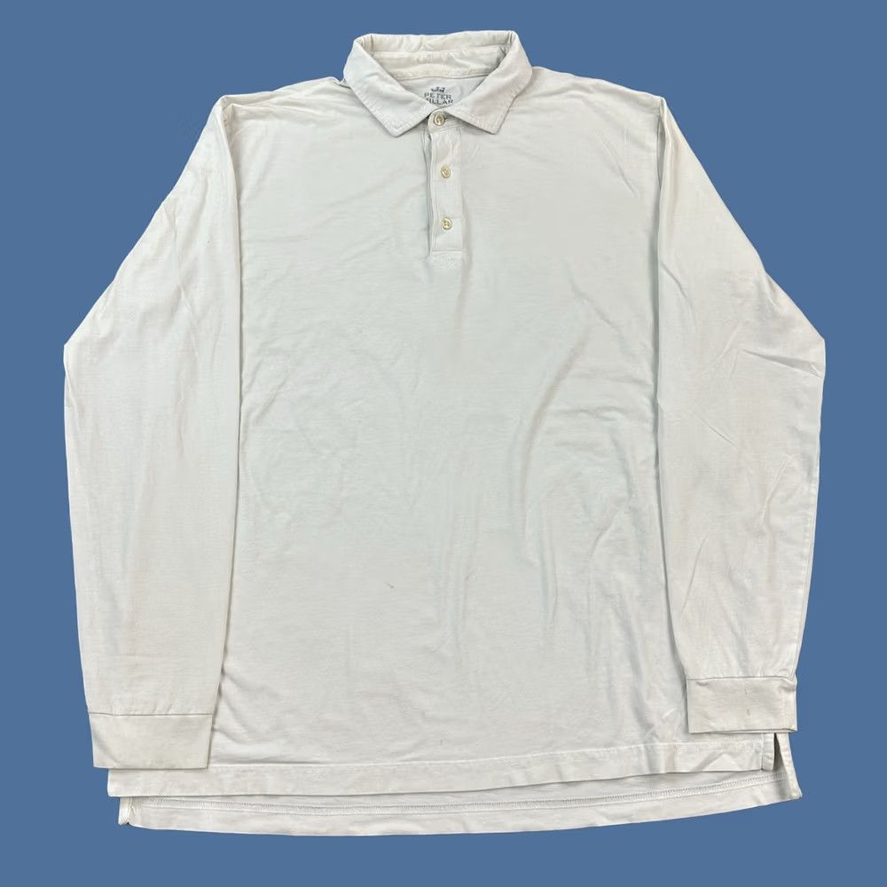 Peter Millar Peter Millar Crown Polo Shirt Mens Large Mountainside Collection Stretch Casual Polo Shirt Mens L White Knit Cotton Spandex Logo Embroidered Size US L / EU 52-54 / 3 - 1 Thumbnail