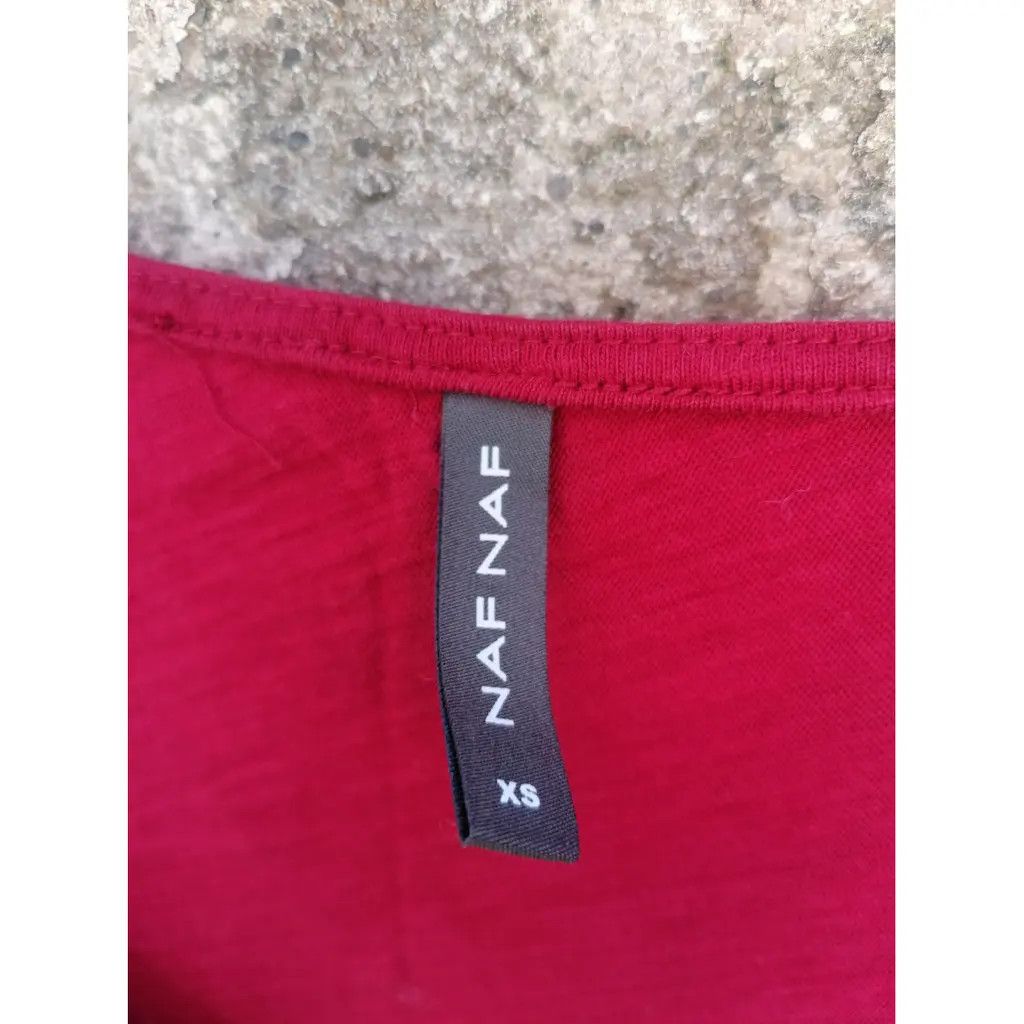 Other NAF NAF Deep Red Zip-Front Top (XS) Size XS / US 0-2 / IT 36-38 - 7 Thumbnail