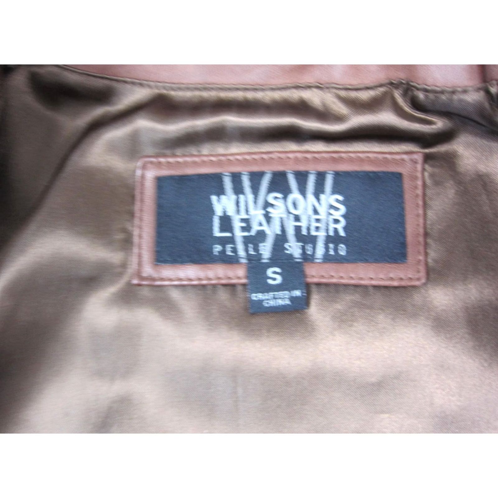 Vintage VINTAGE Wilsons Leather Jacket Womens Small Brown Pelle Studio Full Zip 90s Style Basic Jacket 90s Womens Black? Size S / US 4 / IT 40 - 4 Thumbnail