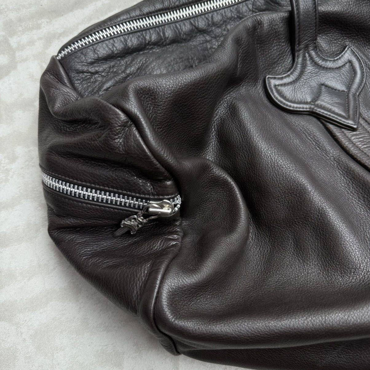 Chrome Hearts Chrome Hearts Rare Brown Leather Fleur XL Duffel Bag Size ONE SIZE - 7 Thumbnail