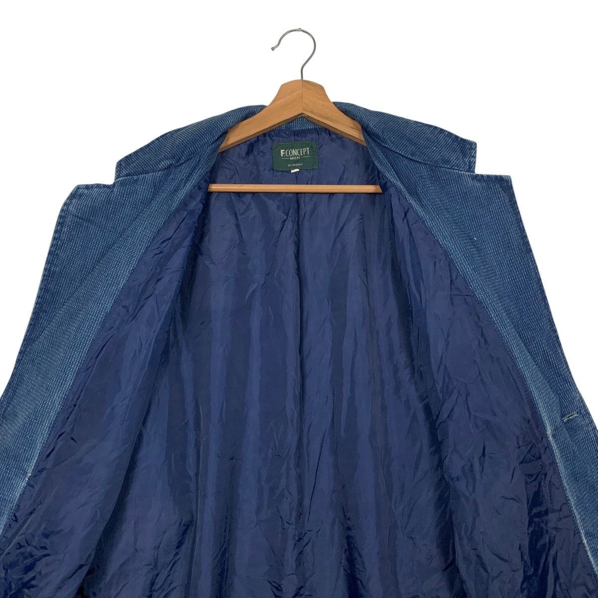 Vintage 90's F.CONCEPT Blue Indigo Blazer Casual Jacket #2741-C123 Size US M / EU 48-50 / 2 - 12 Thumbnail