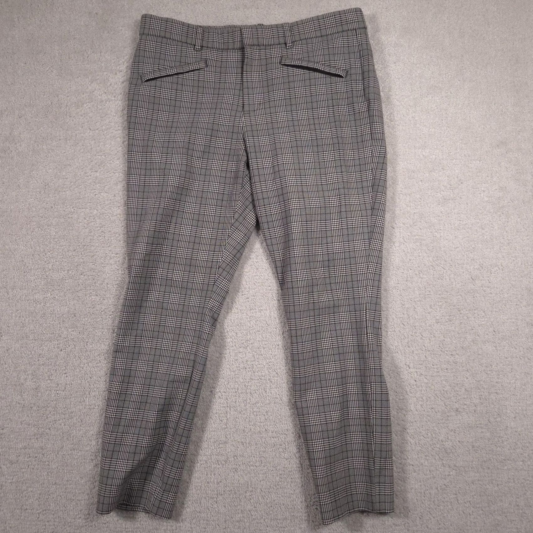 Gap GAP Pants Womens 12 Gray Plaid Signature Skinny Ankle Stretch Work Dress Career Size 34" / US 12 / IT 48 - 2 Thumbnail