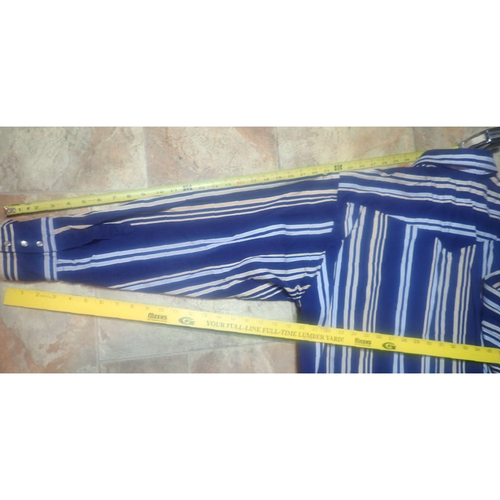 Wrangler VINTAGE Wrangler Blue Striped Cotton Cowboy Pearl Snap Shirt Size XXL Size US XXL / EU 58 / 5 - 7 Thumbnail