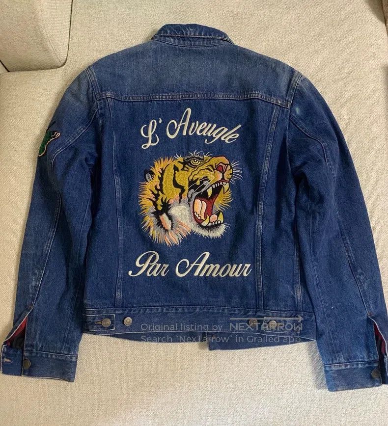 Gucci Gucci Tiger Head Denim Jacket Size US M / EU 48-50 / 2 - 1 Thumbnail
