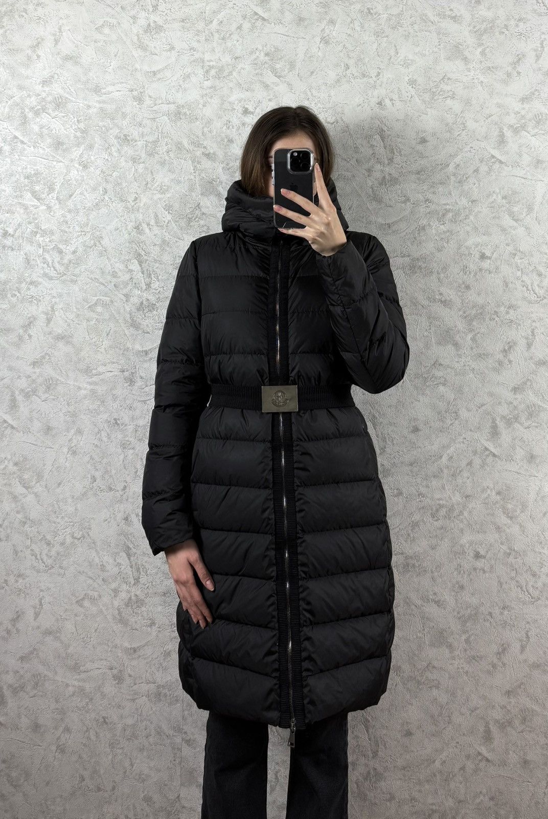 Moncler Fabrefox Women's Long Down Belted Puffer Jacket