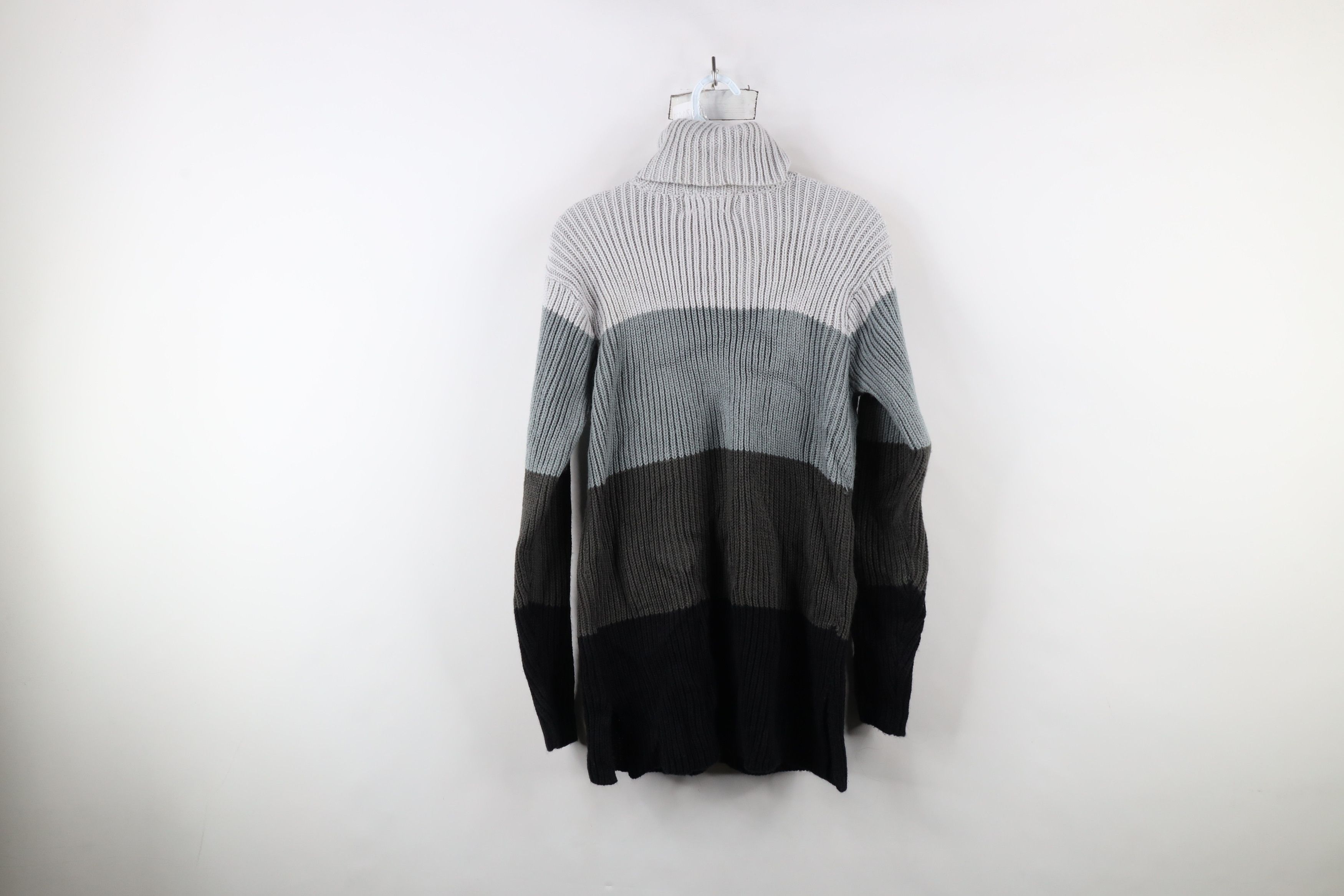 Vintage Vintage 90s Streetwear Block Ribbed Knit Turtleneck Sweater Size L / US 10 / IT 46 - 9 Thumbnail