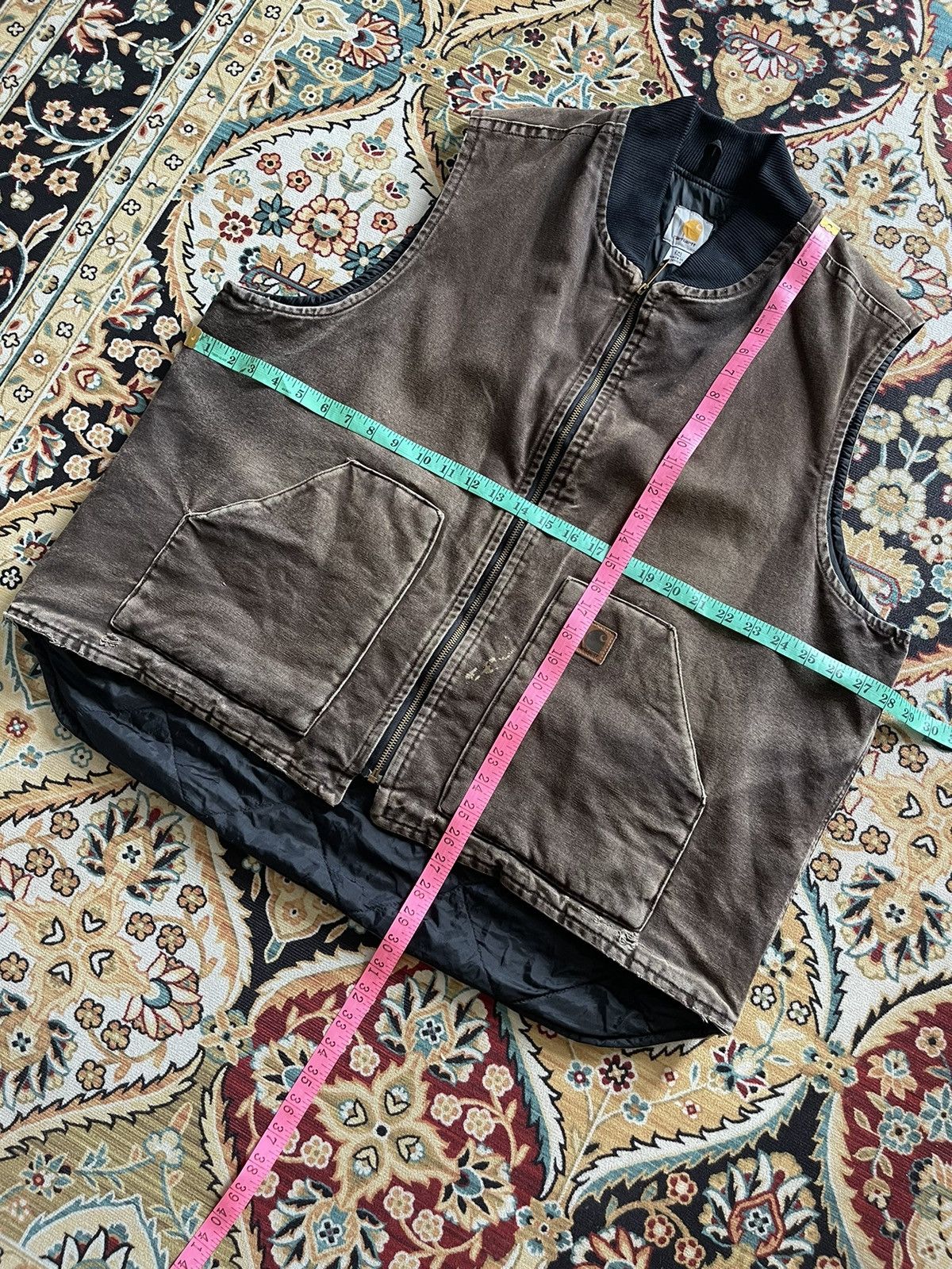 Carhartt Sun Faded Brown Carhartt Lined Vintage Vest Jacket Size US XXL / EU 58 / 5 - 10 Thumbnail