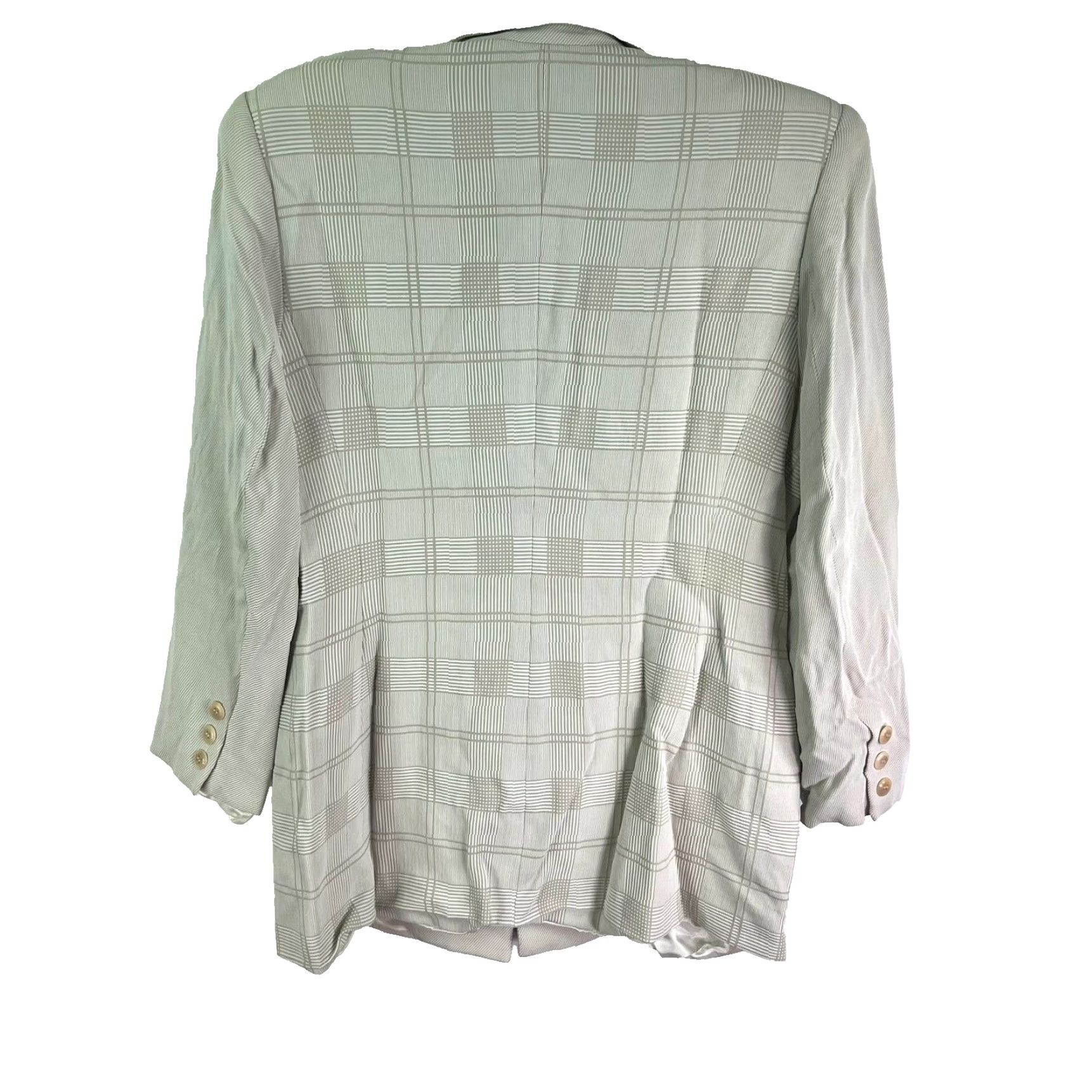 Vintage VINTAGE Cache Zion Blazer Jacket Plaid Beige Women Size 6 Single-Breasted Three-Button Notch Lapel Regular Fit Lined Dry Clean Only Include: Jacket Size M / US 6-8 / IT 42-44 - 7 Thumbnail