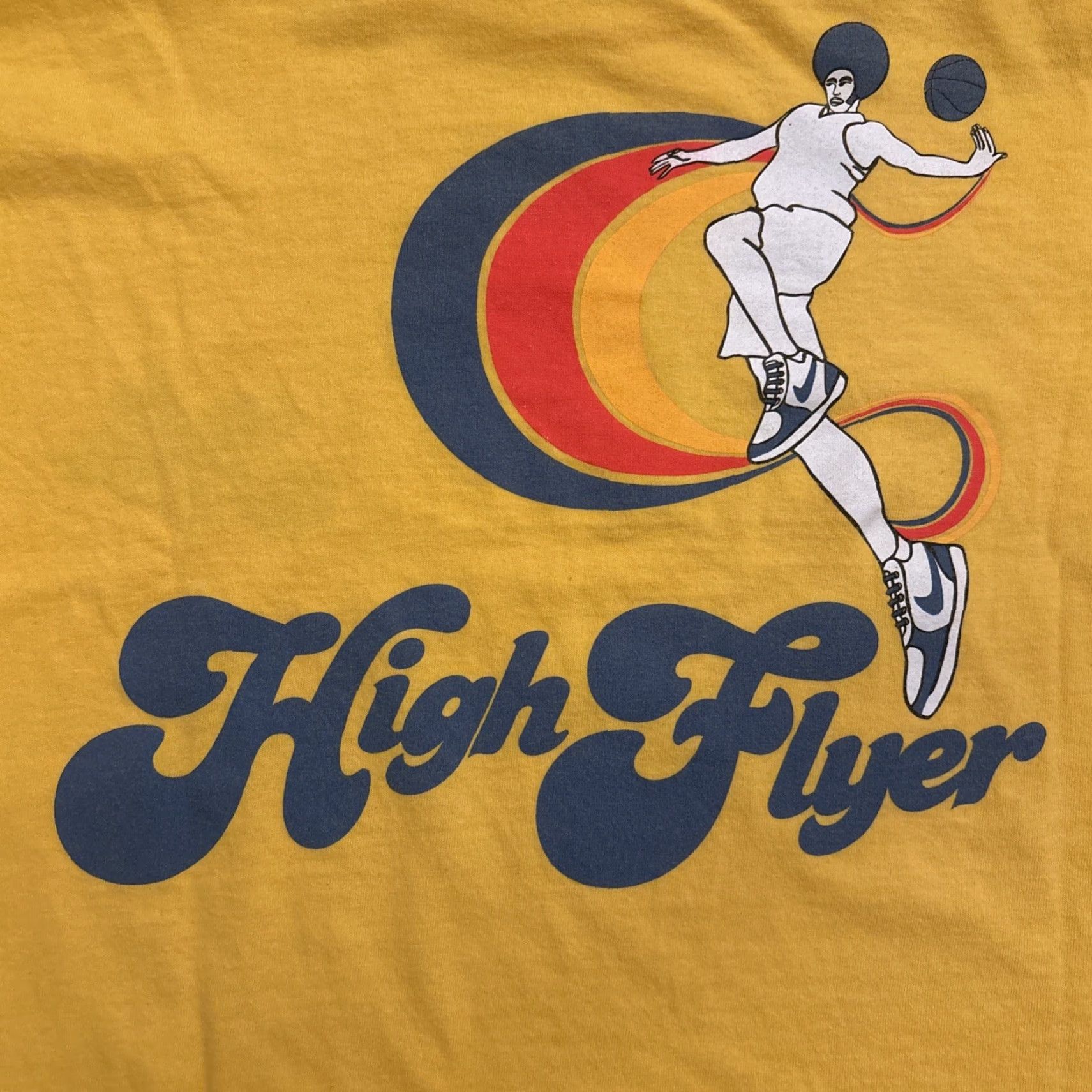 Nike VINTAGE Nike Shirt Adult Large Yellow Afro Man Graphic 90s 70s Throwback Mens Size US L / EU 52-54 / 3 - 5 Thumbnail