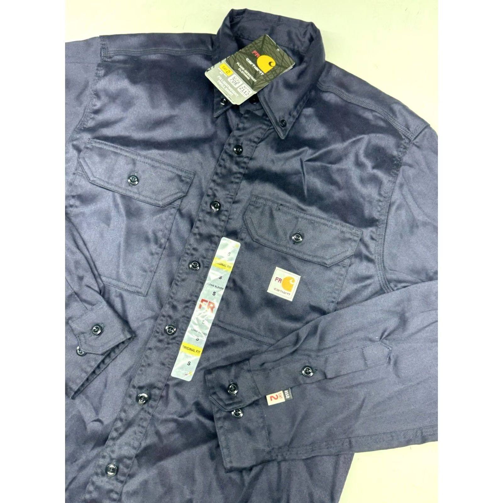 Carhartt Carhartt FR Button-Down Shirt Men S Navy Flame Resistant Work Long Sleeve FRS003 Size US S / EU 44-46 / 1 - 2 Thumbnail