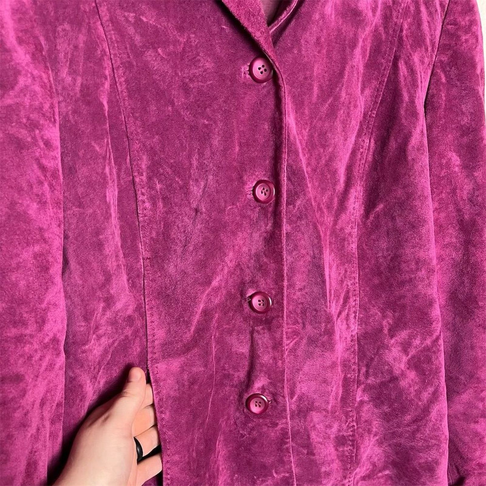 Pendleton Pendleton Women's Magenta Suede Leather Jacket Size M Size M / US 6-8 / IT 42-44 - 5 Thumbnail