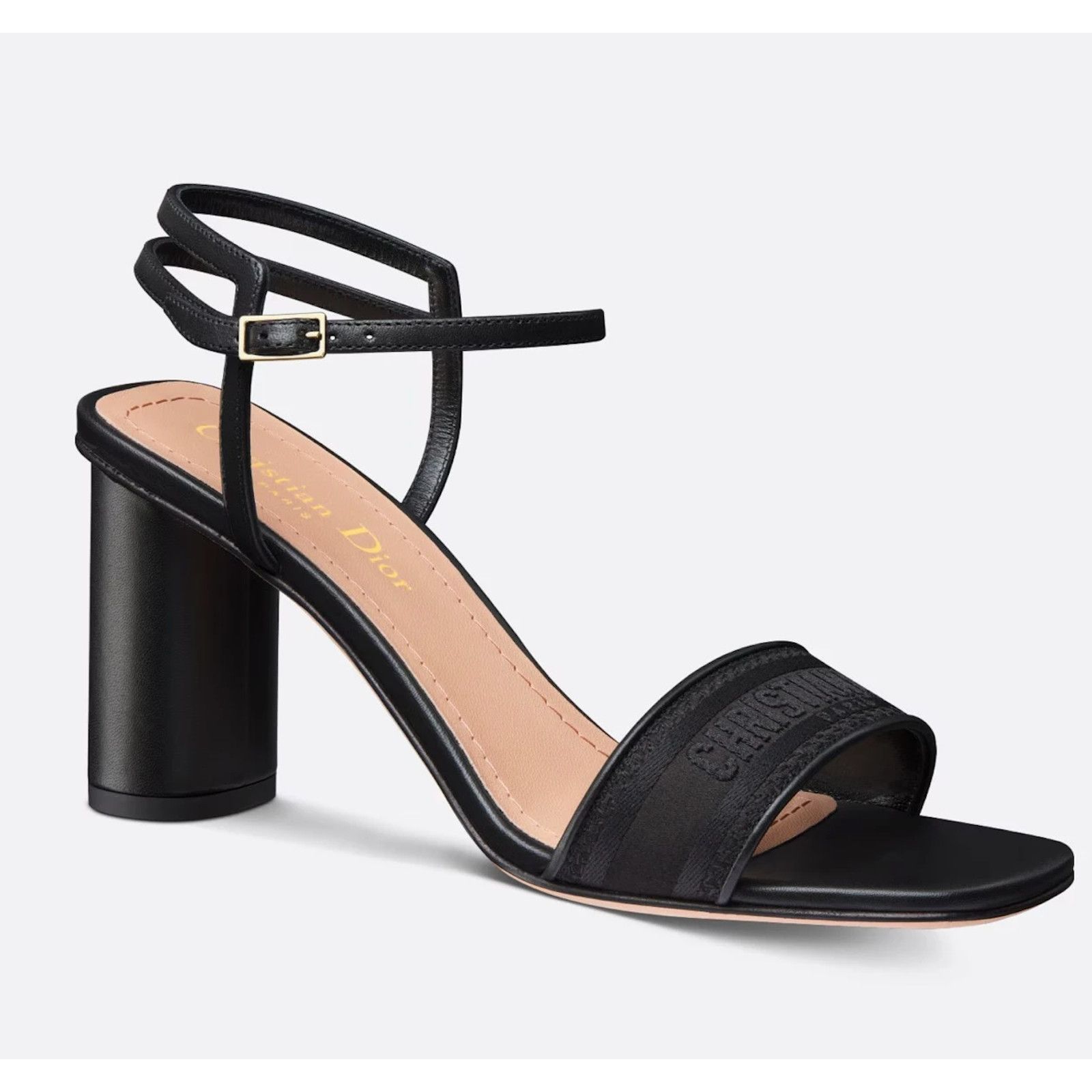 Dior Dior Dway Heeled Sandal Embroidered Satin Black Ankle Size US 5 / IT 35 - 3 Thumbnail