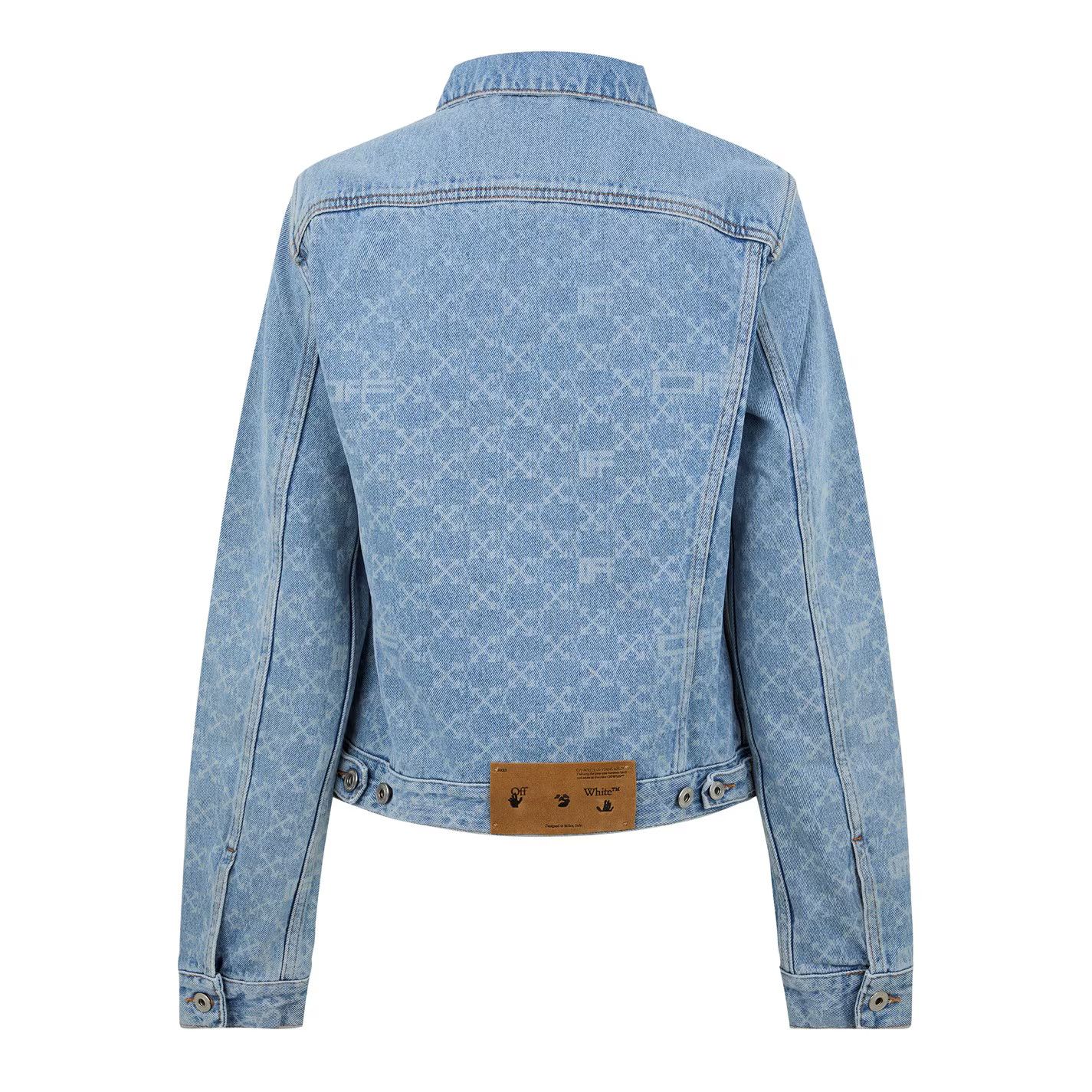 Off-White o1g2r1mq0125 Monogram Denim Jacket in Light Blue Size XXS / US 00 / IT 34 - 2 Thumbnail