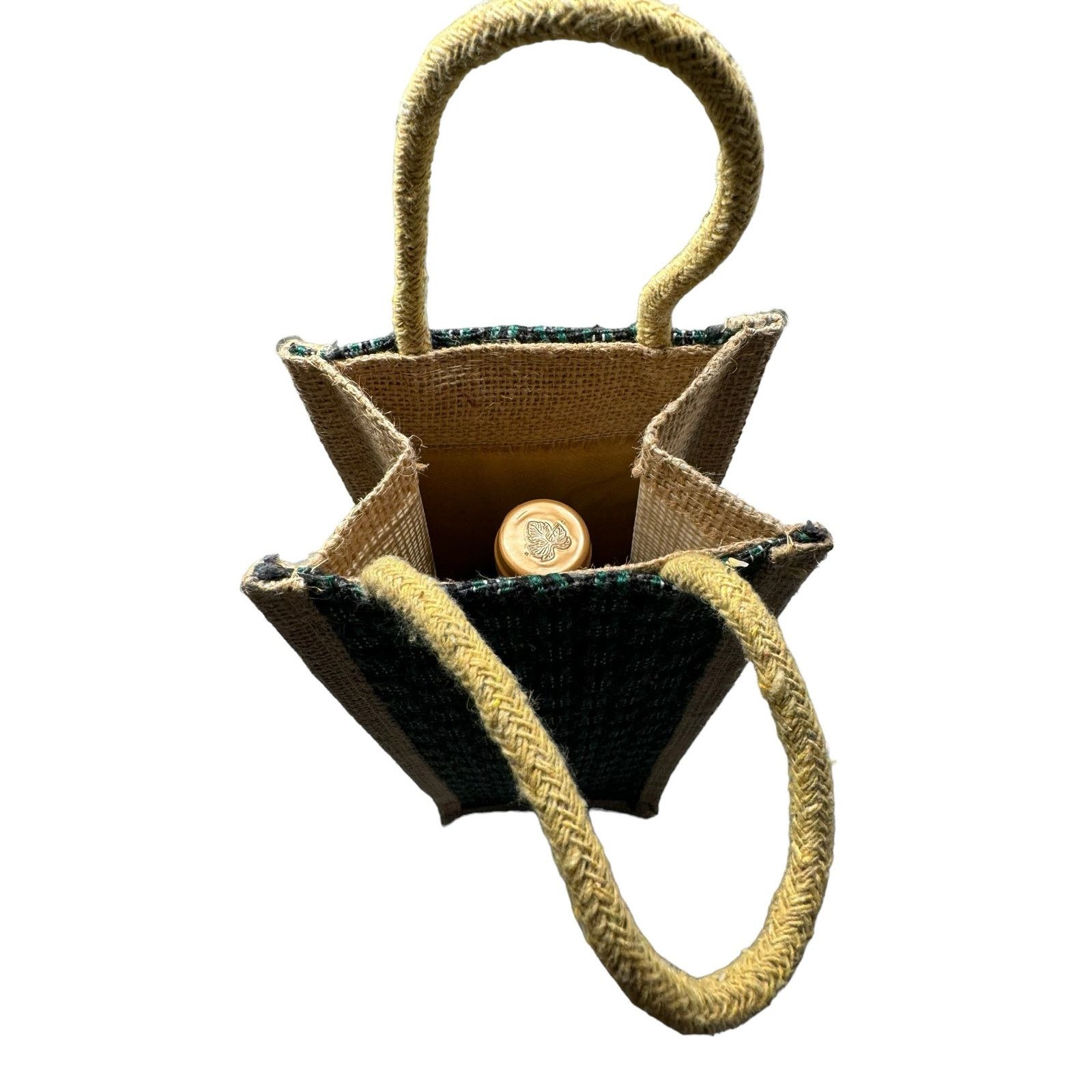 Handmade Jute Wine Bottle Bag, Gift Packaging bottle Gift Bag Size ONE SIZE - 2 Thumbnail