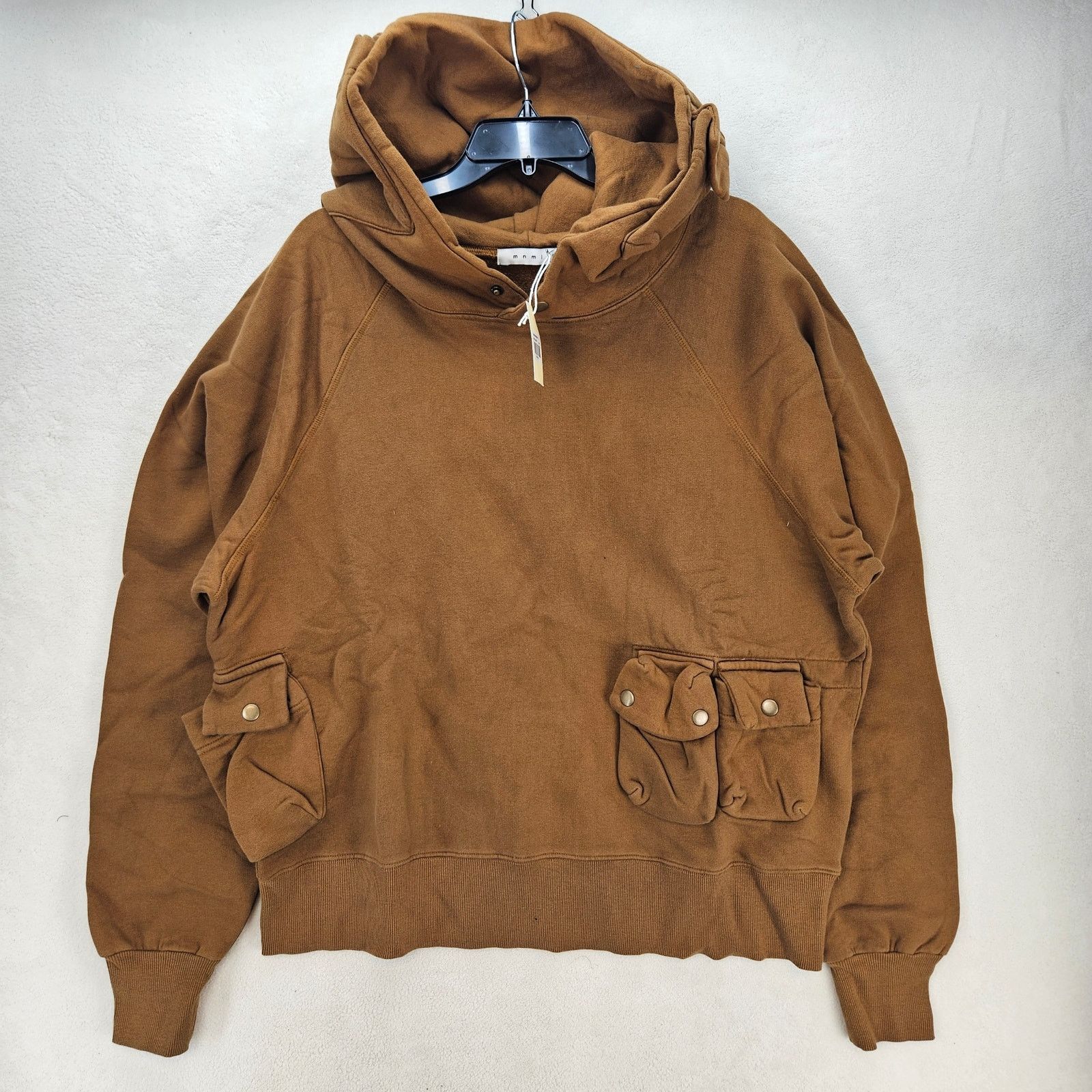 MNML MNML MEN'S MEDIUM BROWN VINTAGE CARGO POCKET PULLOVER HOODIE Size US M / EU 48-50 / 2 - 1 Thumbnail