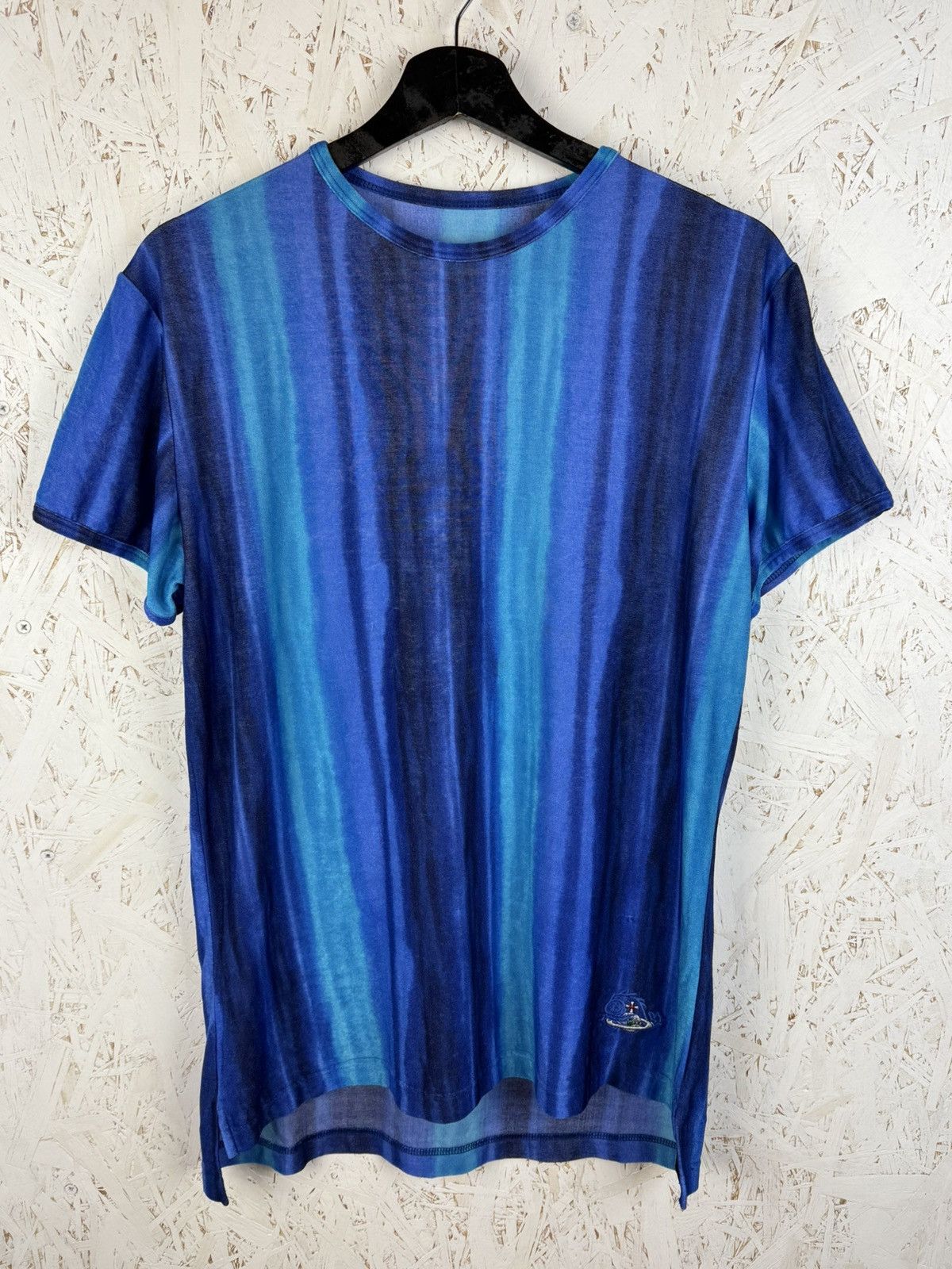 Vivienne Westwood 90s Vintage Vivienne Westwood Ocean Striped Rayon T-Shirt Size US M / EU 48-50 / 2 - 3 Thumbnail