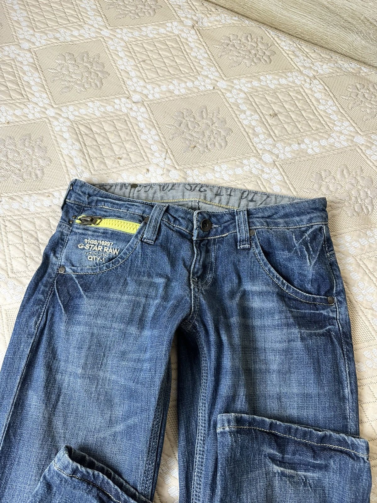 G-Star 🔥 G Star Raw Denim Jeans Pants Trousers Big Logo Y2K Low Ris Size 28" / US 6 / IT 42 - 4 Thumbnail