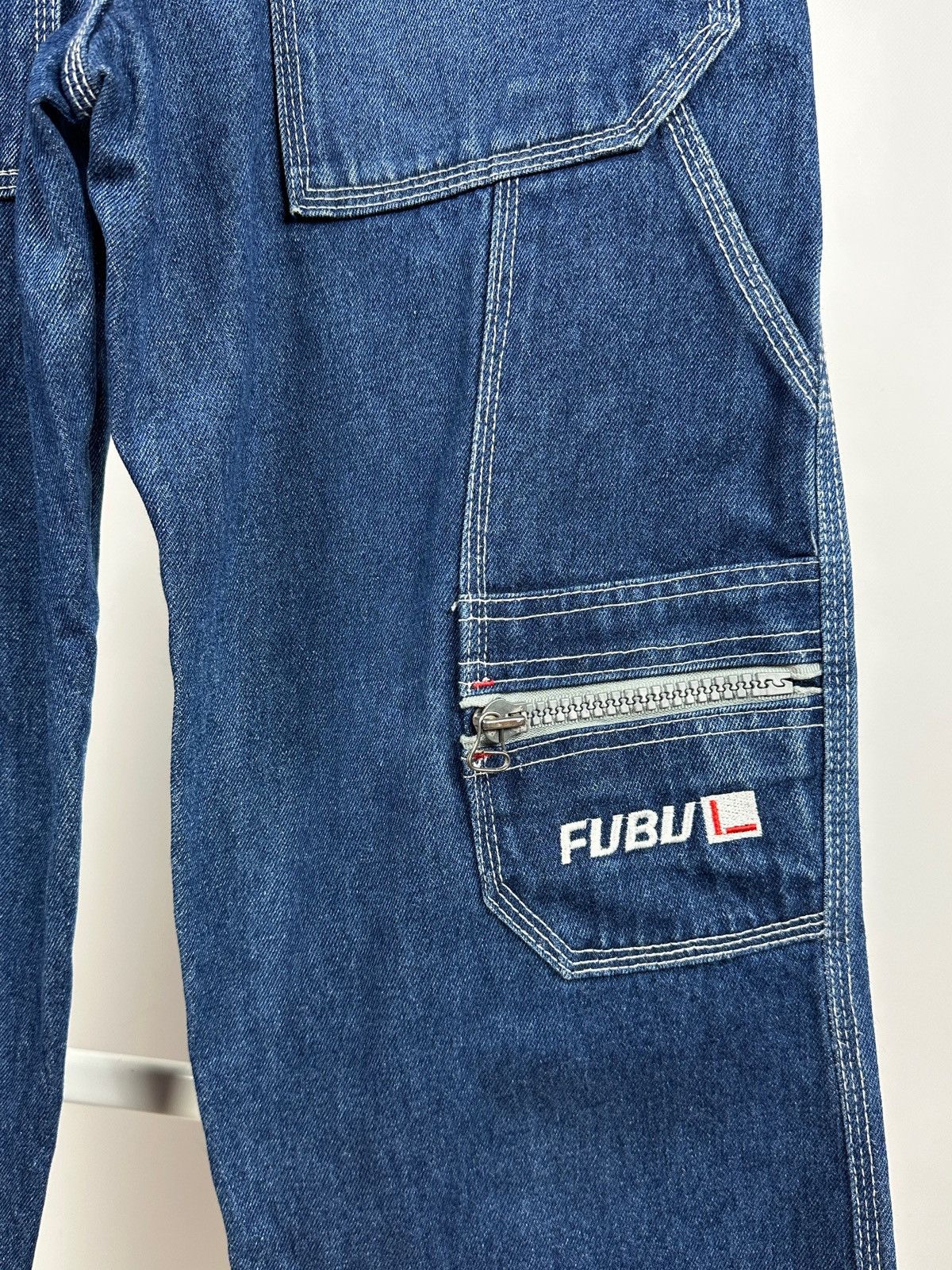 Fubu Vintage Fubu Sports Cargo Baggy Denim Pants Rap Style Size US 28 / EU 44 - 16 Thumbnail
