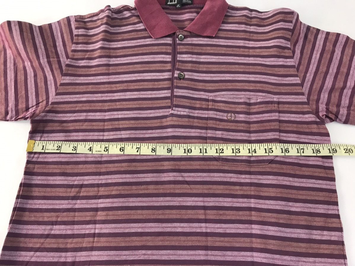Alfred Dunhill Dunhill Made In Italy Striped Polo Tee Luxury Single Pocket Size US M / EU 48-50 / 2 - 8 Thumbnail